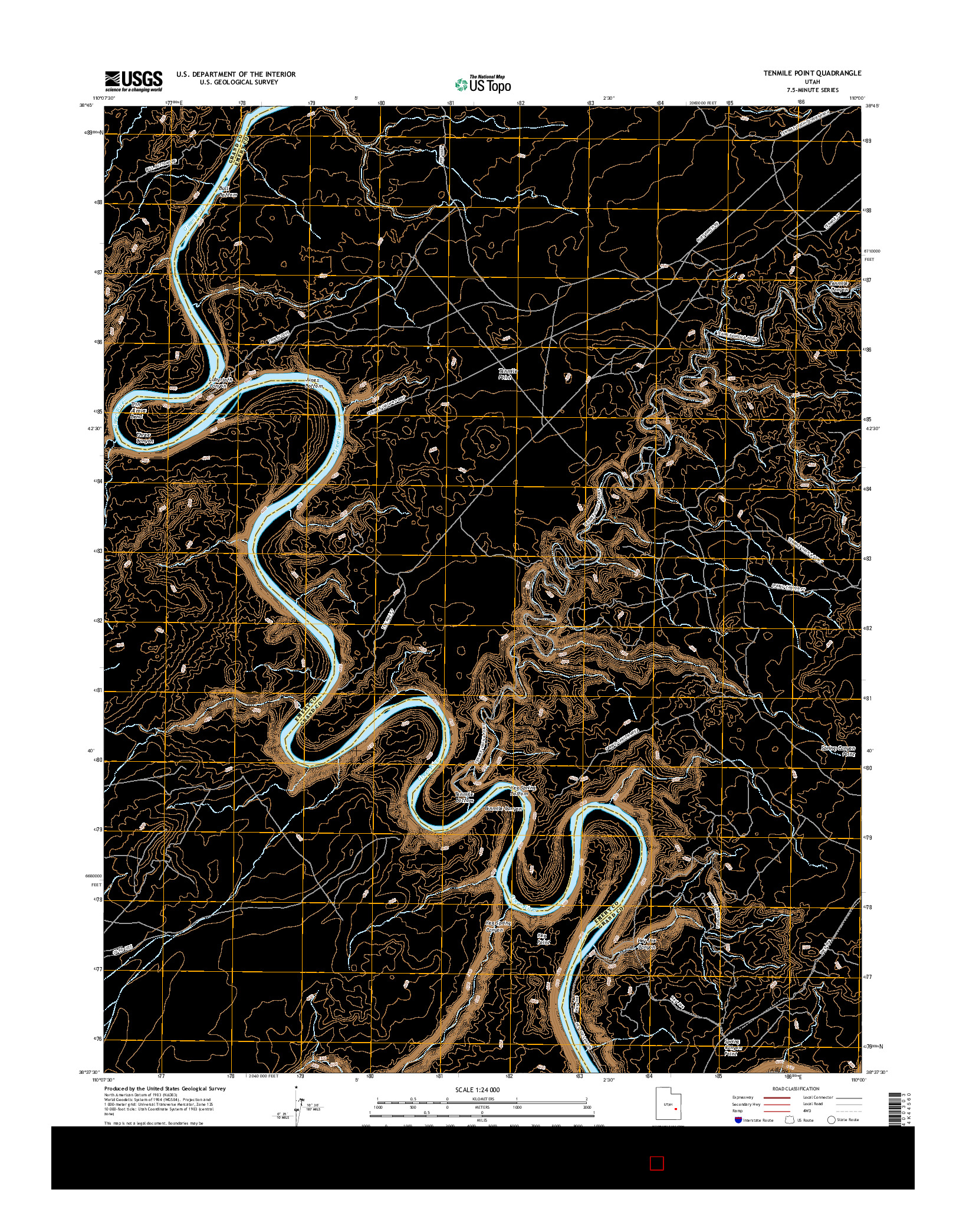 USGS US TOPO 7.5-MINUTE MAP FOR TENMILE POINT, UT 2017