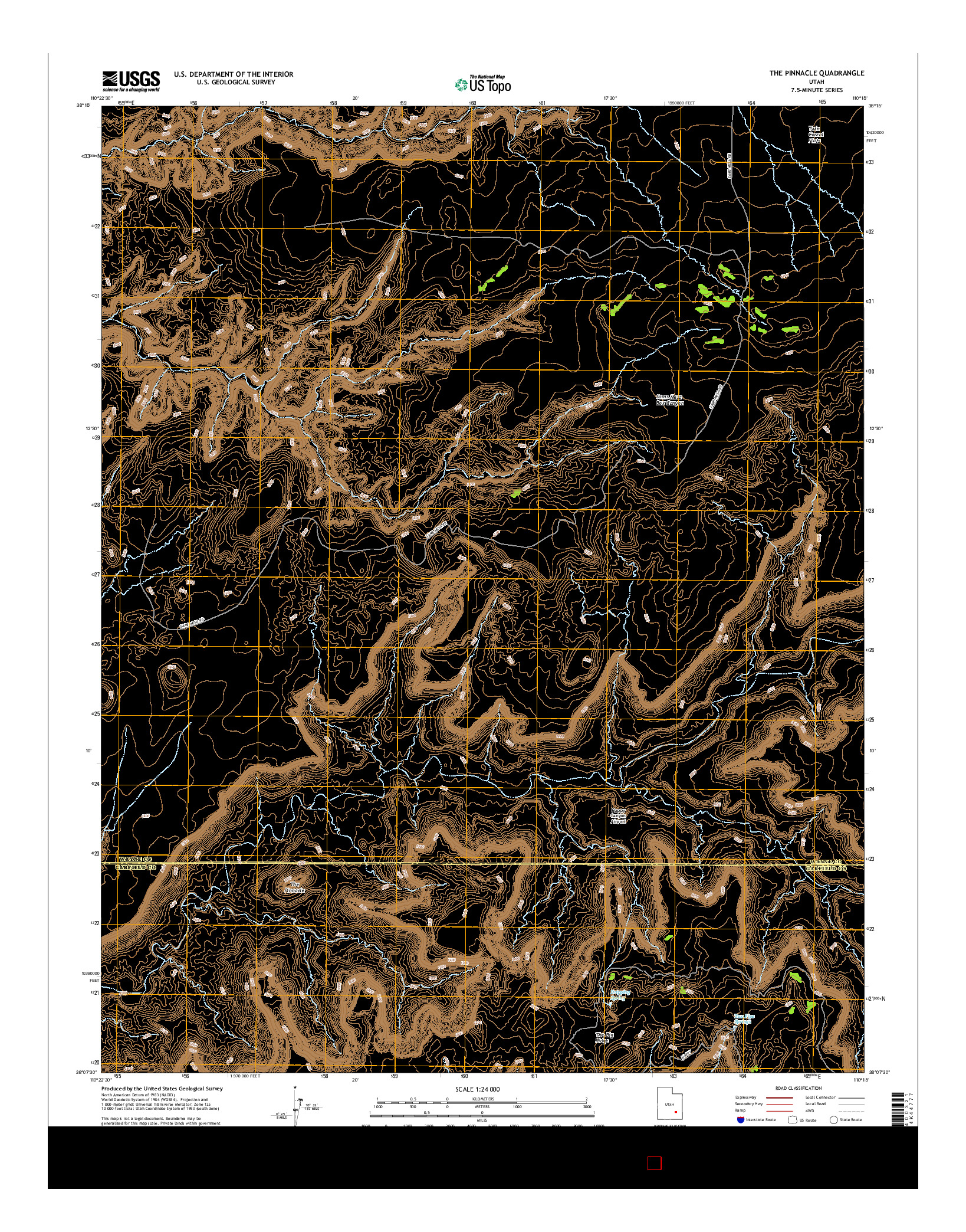 USGS US TOPO 7.5-MINUTE MAP FOR THE PINNACLE, UT 2017