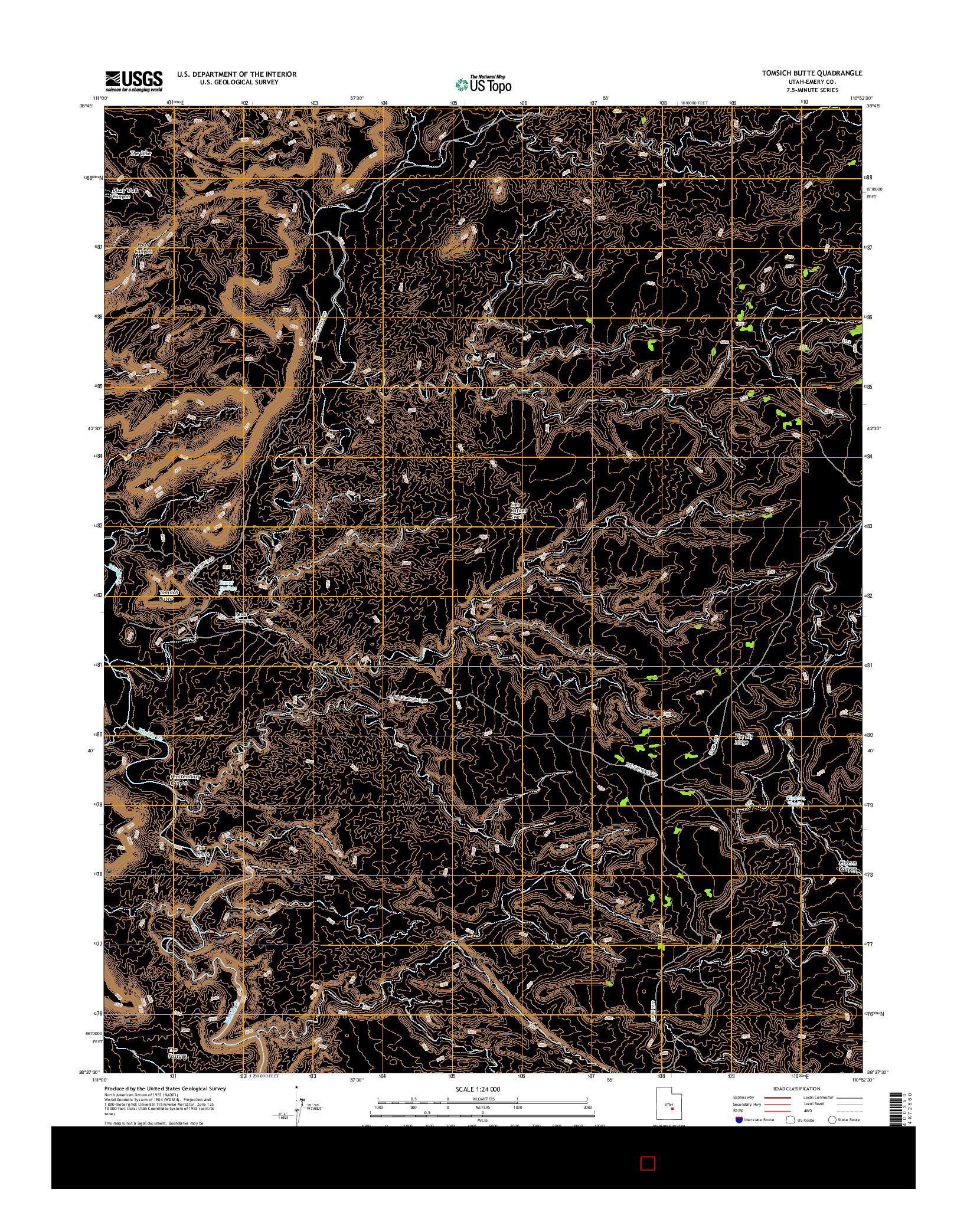 USGS US TOPO 7.5-MINUTE MAP FOR TOMSICH BUTTE, UT 2017