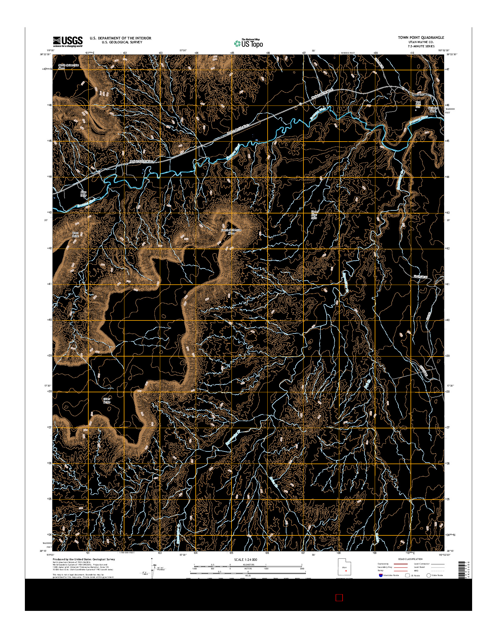 USGS US TOPO 7.5-MINUTE MAP FOR TOWN POINT, UT 2017