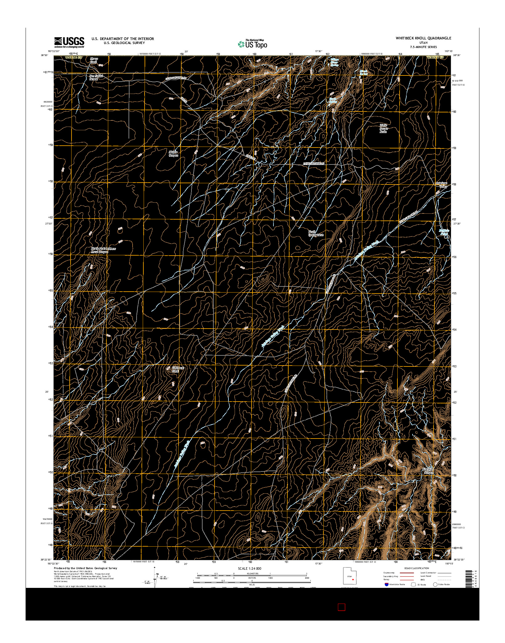 USGS US TOPO 7.5-MINUTE MAP FOR WHITBECK KNOLL, UT 2017