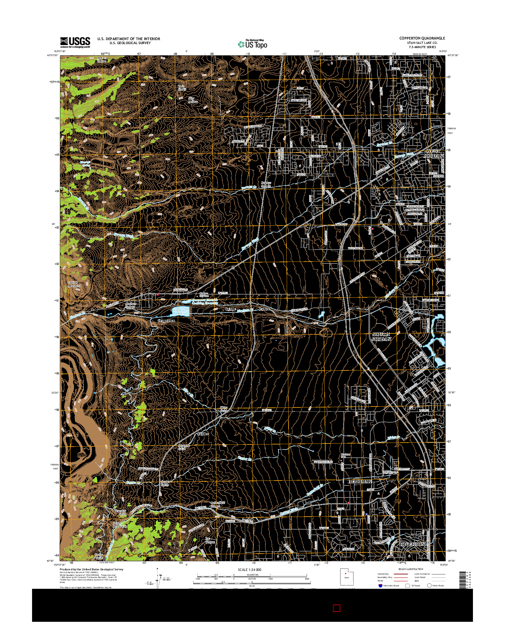 USGS US TOPO 7.5-MINUTE MAP FOR COPPERTON, UT 2017