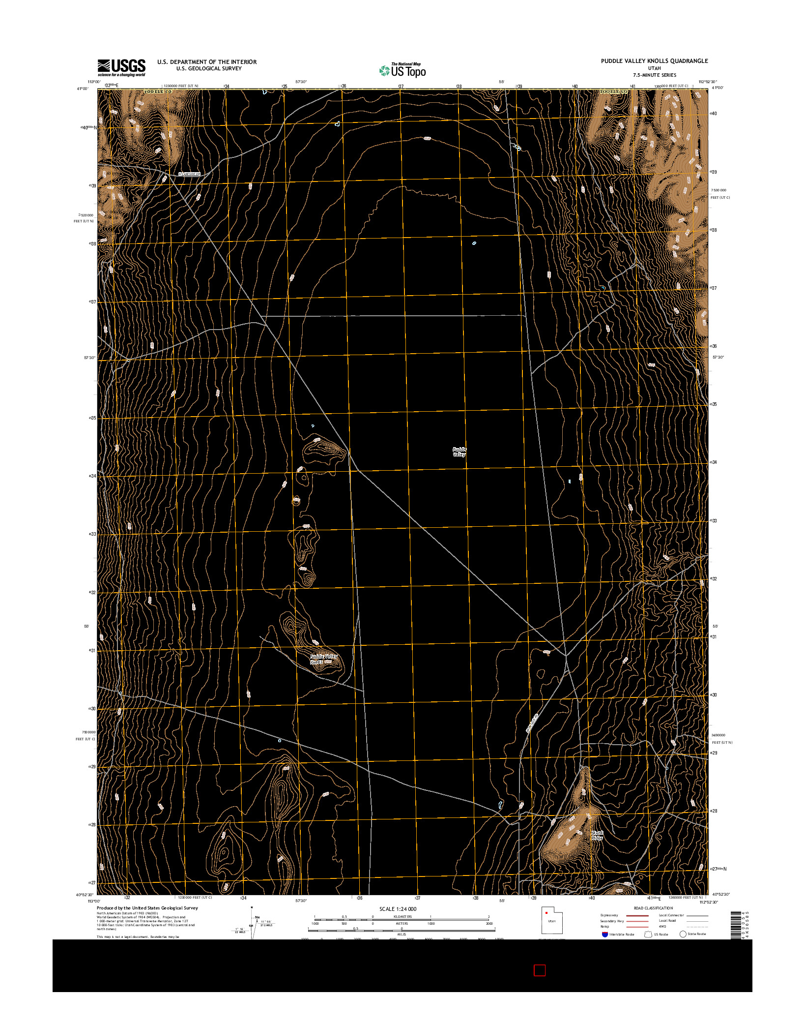 USGS US TOPO 7.5-MINUTE MAP FOR PUDDLE VALLEY KNOLLS, UT 2017