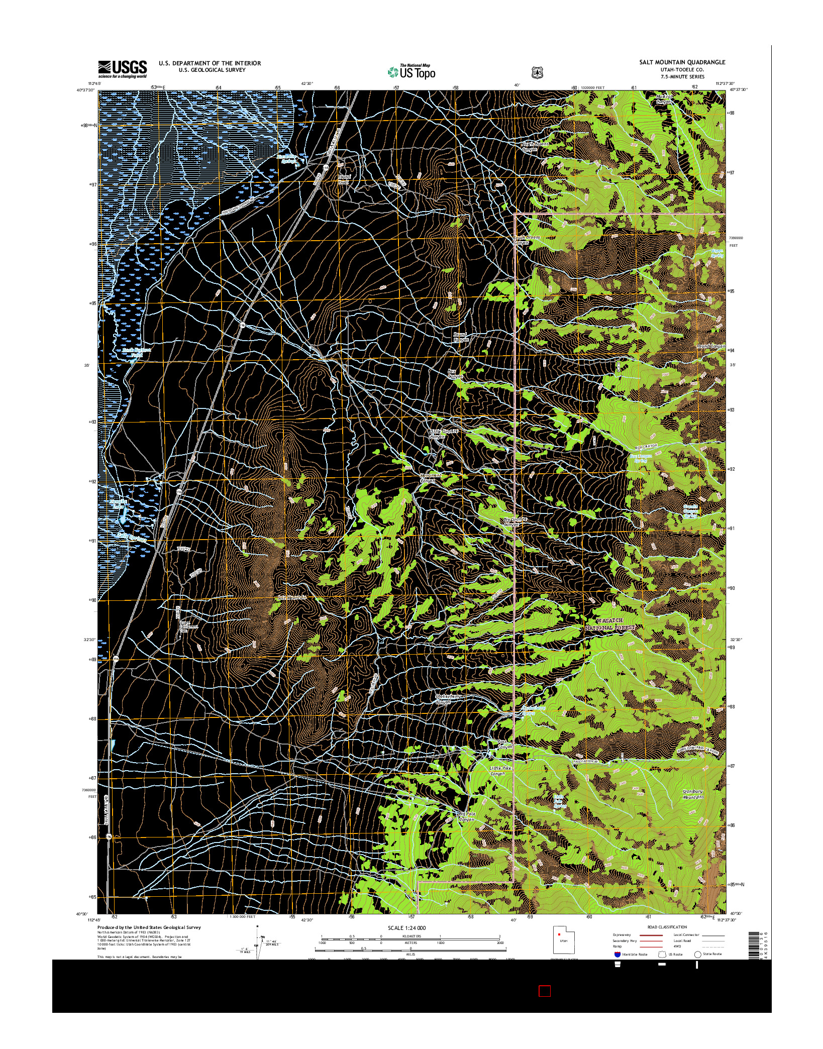 USGS US TOPO 7.5-MINUTE MAP FOR SALT MOUNTAIN, UT 2017