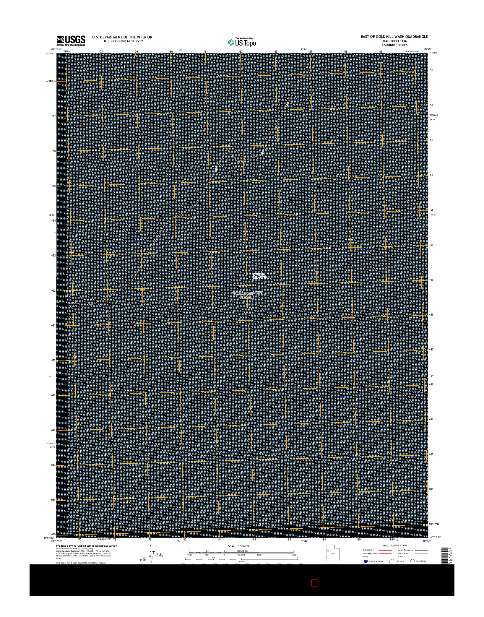 USGS US TOPO 7.5-MINUTE MAP FOR EAST OF GOLD HILL WASH, UT 2017