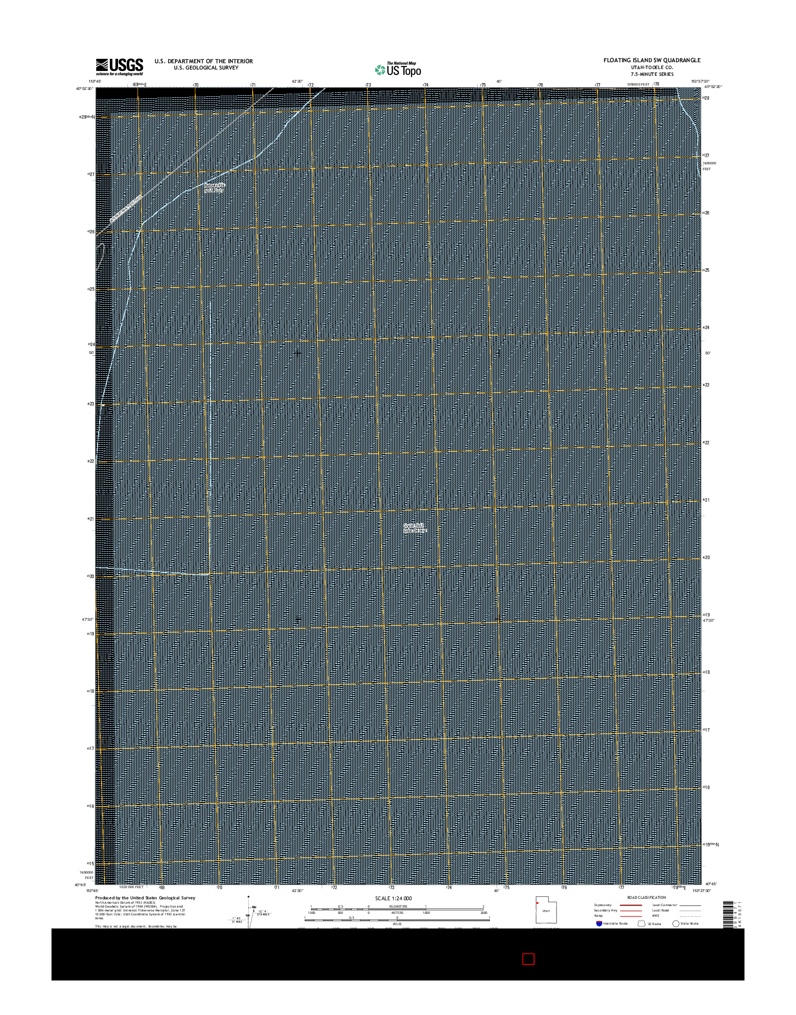 USGS US TOPO 7.5-MINUTE MAP FOR FLOATING ISLAND SW, UT 2017