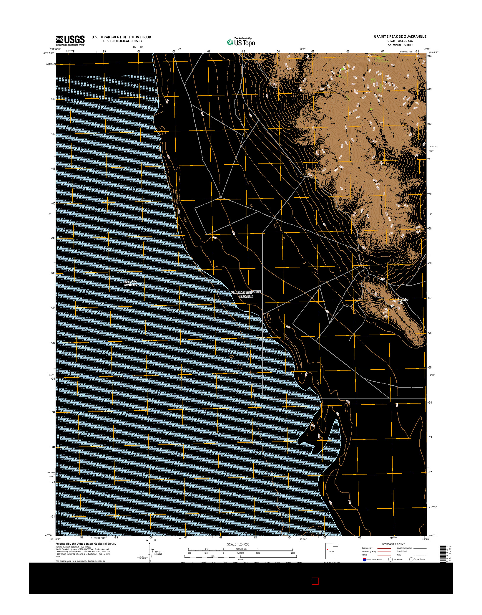 USGS US TOPO 7.5-MINUTE MAP FOR GRANITE PEAK SE, UT 2017
