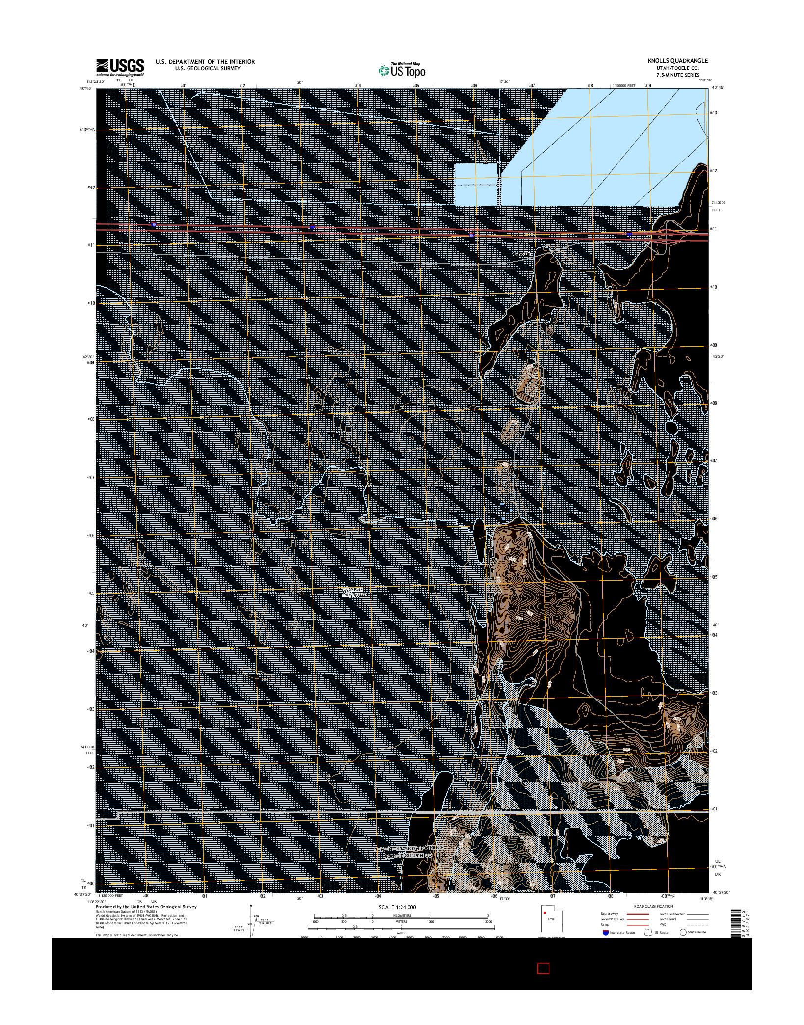 USGS US TOPO 7.5-MINUTE MAP FOR KNOLLS, UT 2017