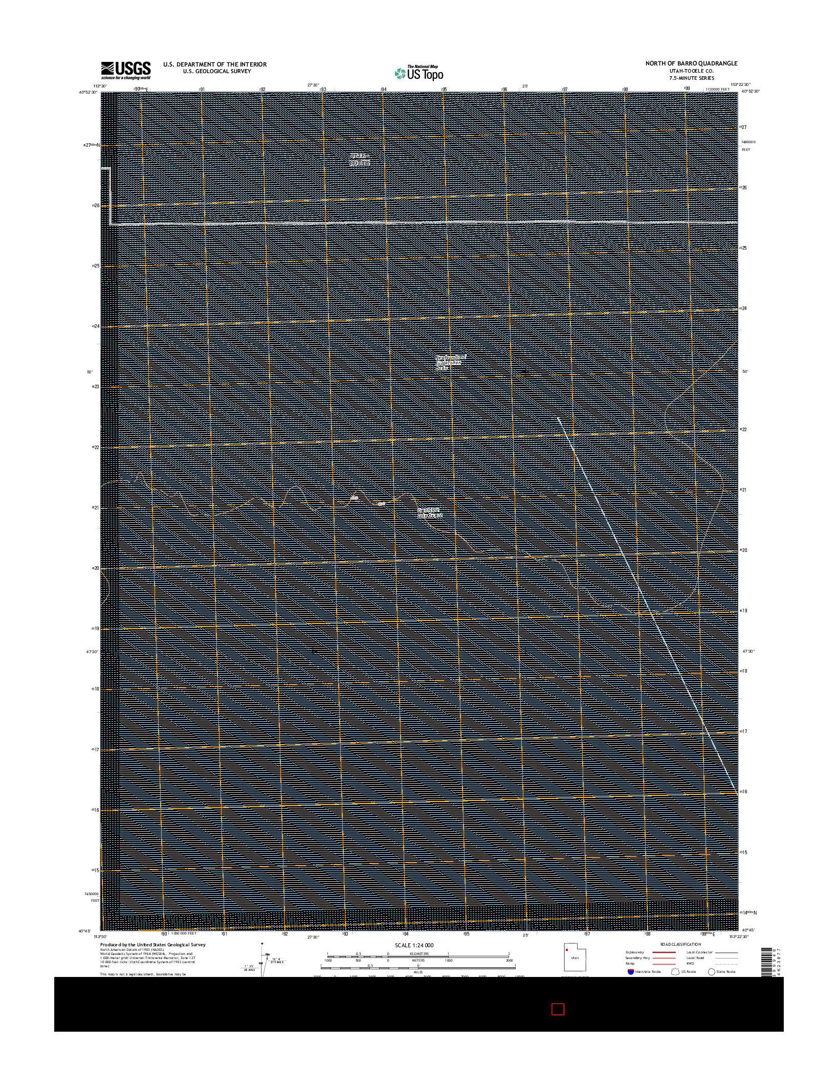 USGS US TOPO 7.5-MINUTE MAP FOR NORTH OF BARRO, UT 2017