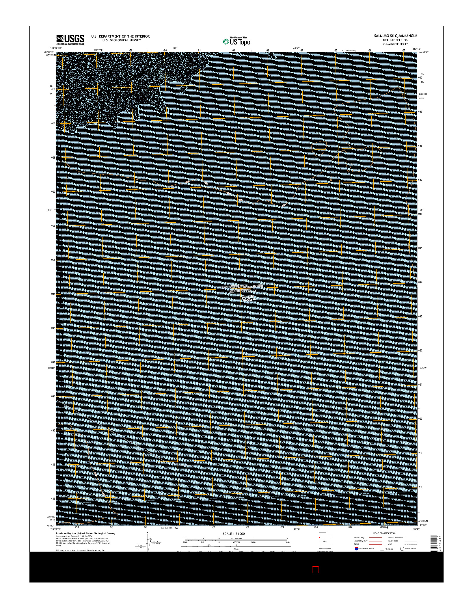 USGS US TOPO 7.5-MINUTE MAP FOR SALDURO SE, UT 2017