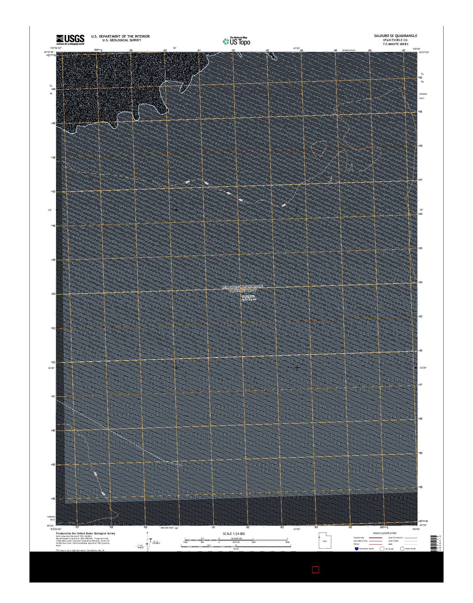 USGS US TOPO 7.5-MINUTE MAP FOR SALDURO SE, UT 2017