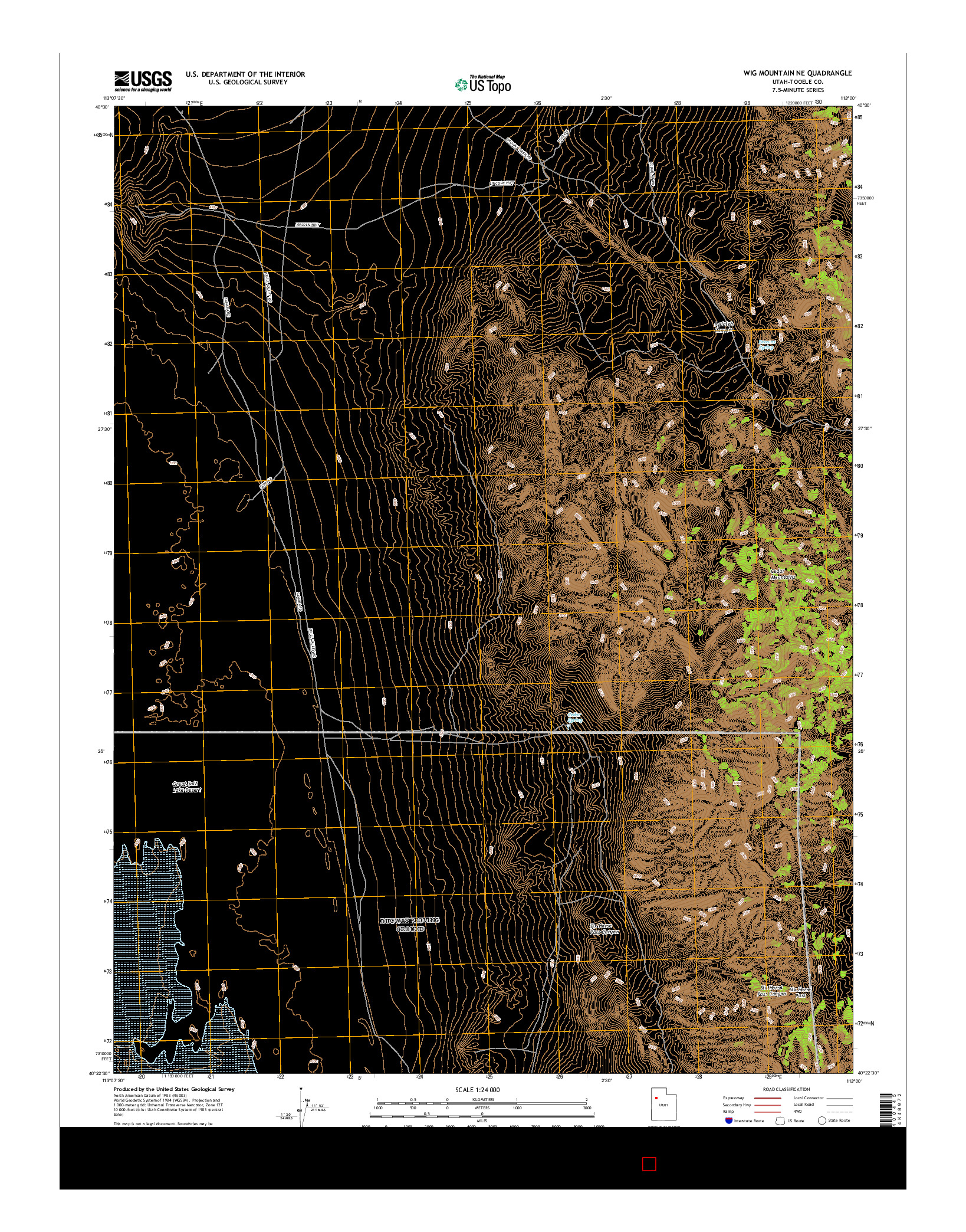 USGS US TOPO 7.5-MINUTE MAP FOR WIG MOUNTAIN NE, UT 2017