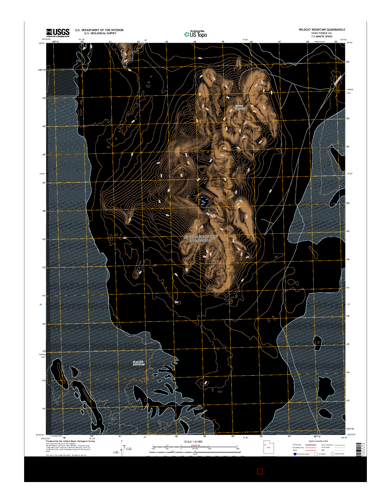 USGS US TOPO 7.5-MINUTE MAP FOR WILDCAT MOUNTAIN, UT 2017