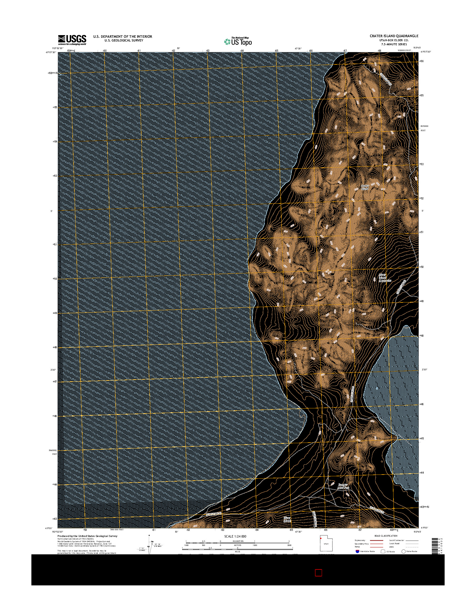 USGS US TOPO 7.5-MINUTE MAP FOR CRATER ISLAND, UT 2017