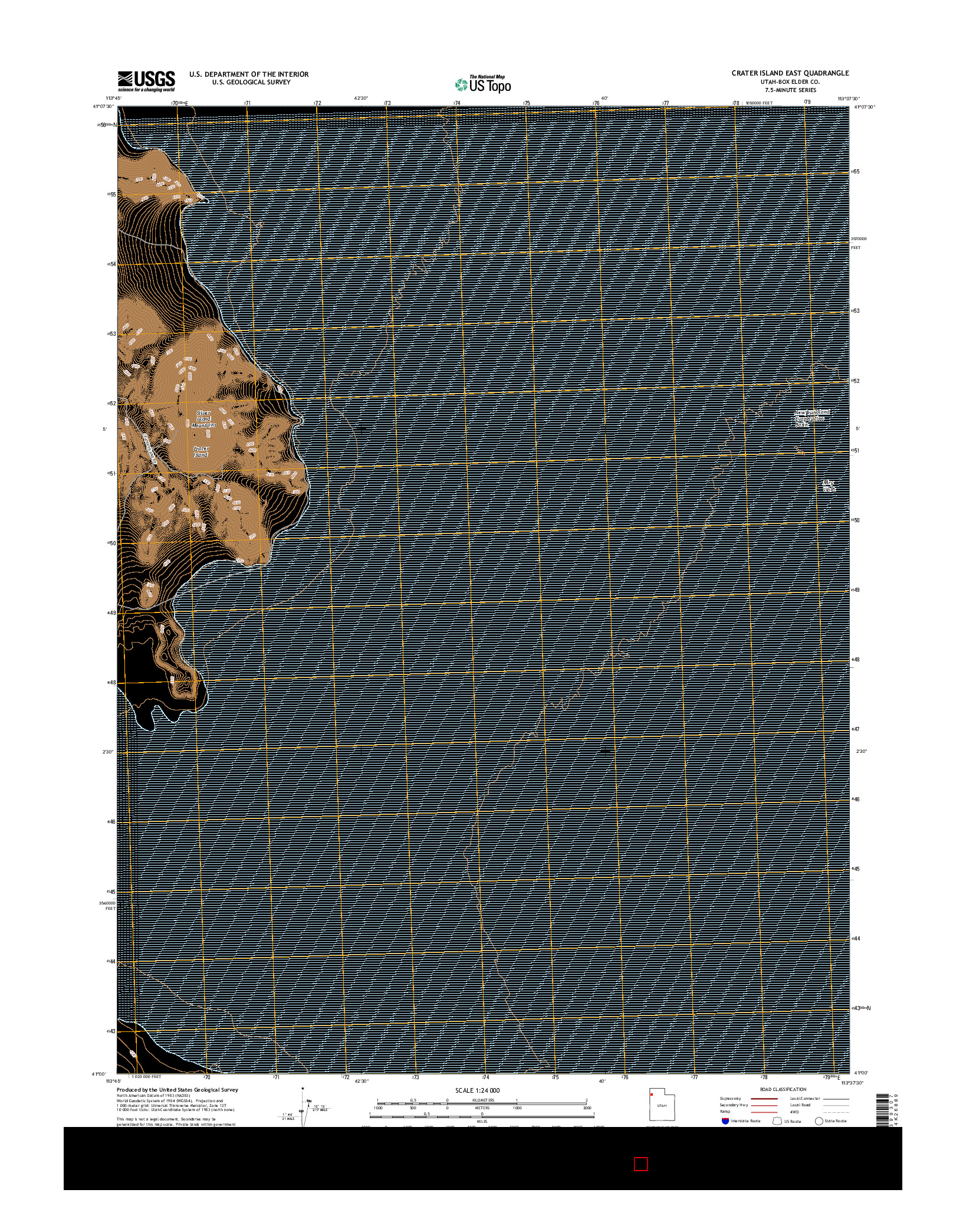 USGS US TOPO 7.5-MINUTE MAP FOR CRATER ISLAND EAST, UT 2017