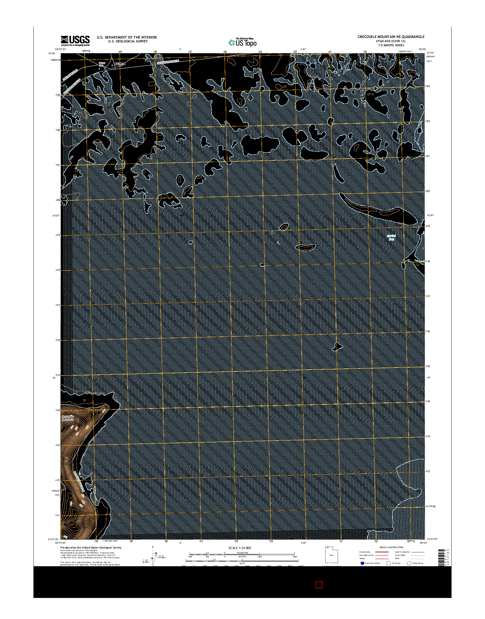 USGS US TOPO 7.5-MINUTE MAP FOR CROCODILE MOUNTAIN NE, UT 2017