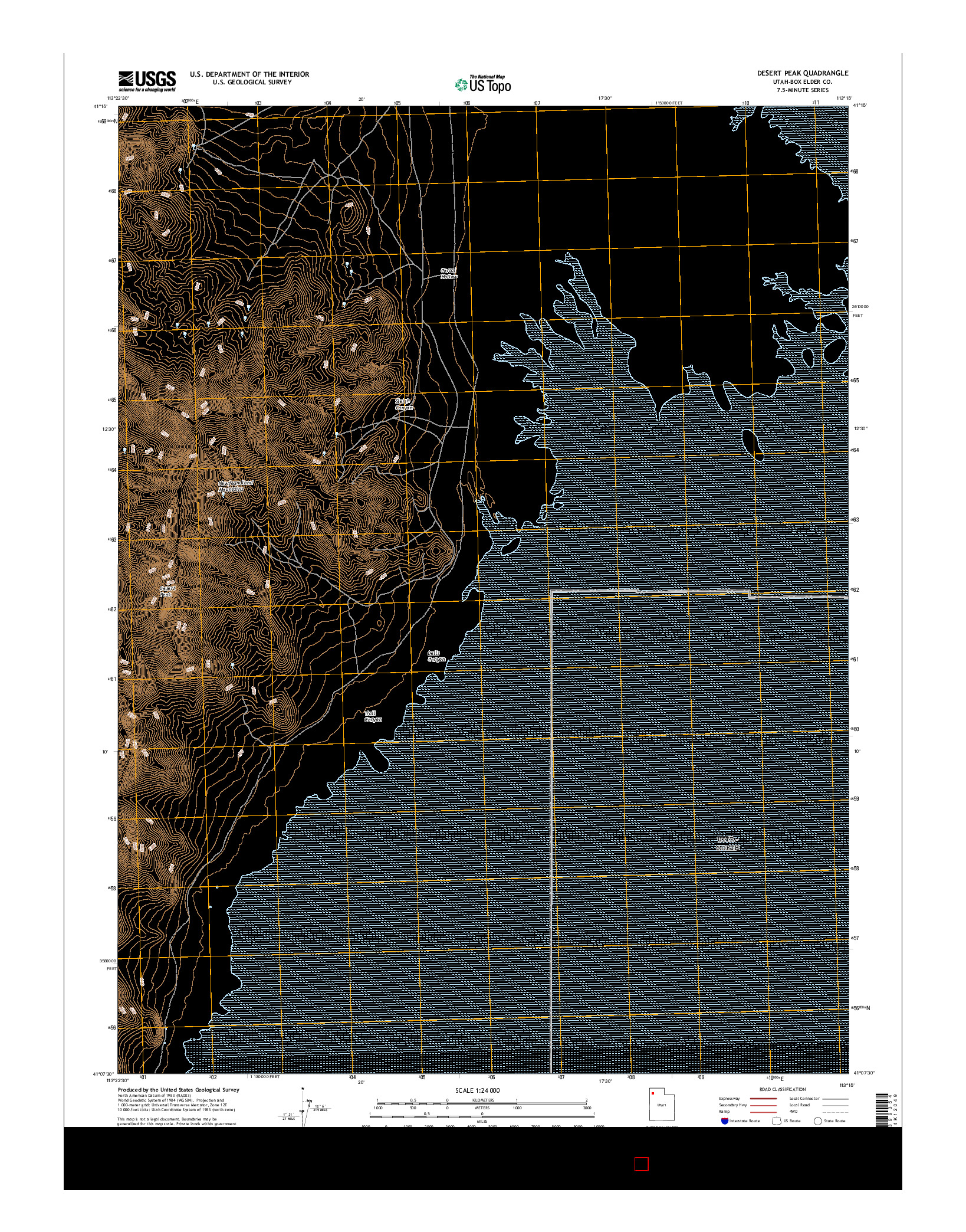 USGS US TOPO 7.5-MINUTE MAP FOR DESERT PEAK, UT 2017