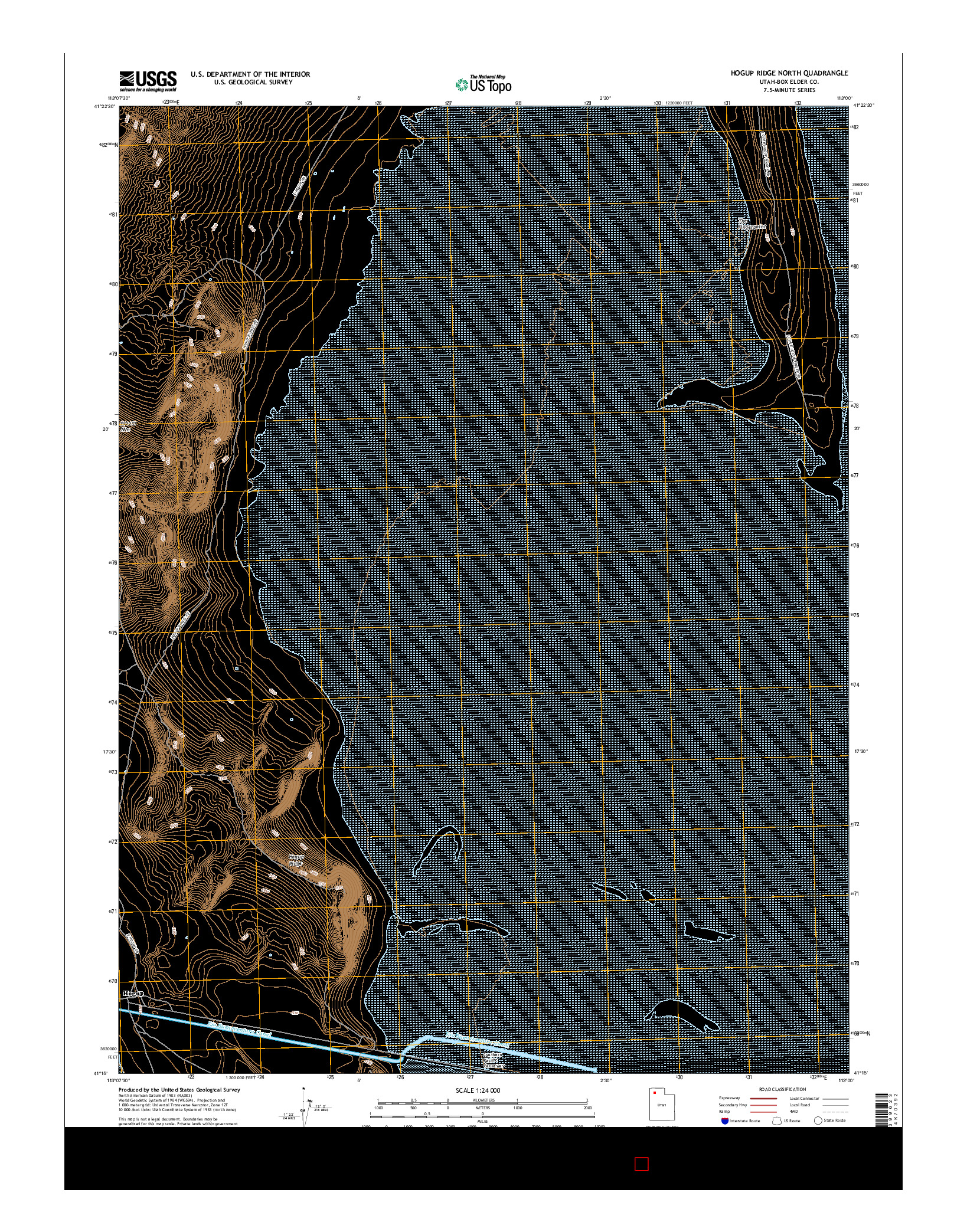 USGS US TOPO 7.5-MINUTE MAP FOR HOGUP RIDGE NORTH, UT 2017