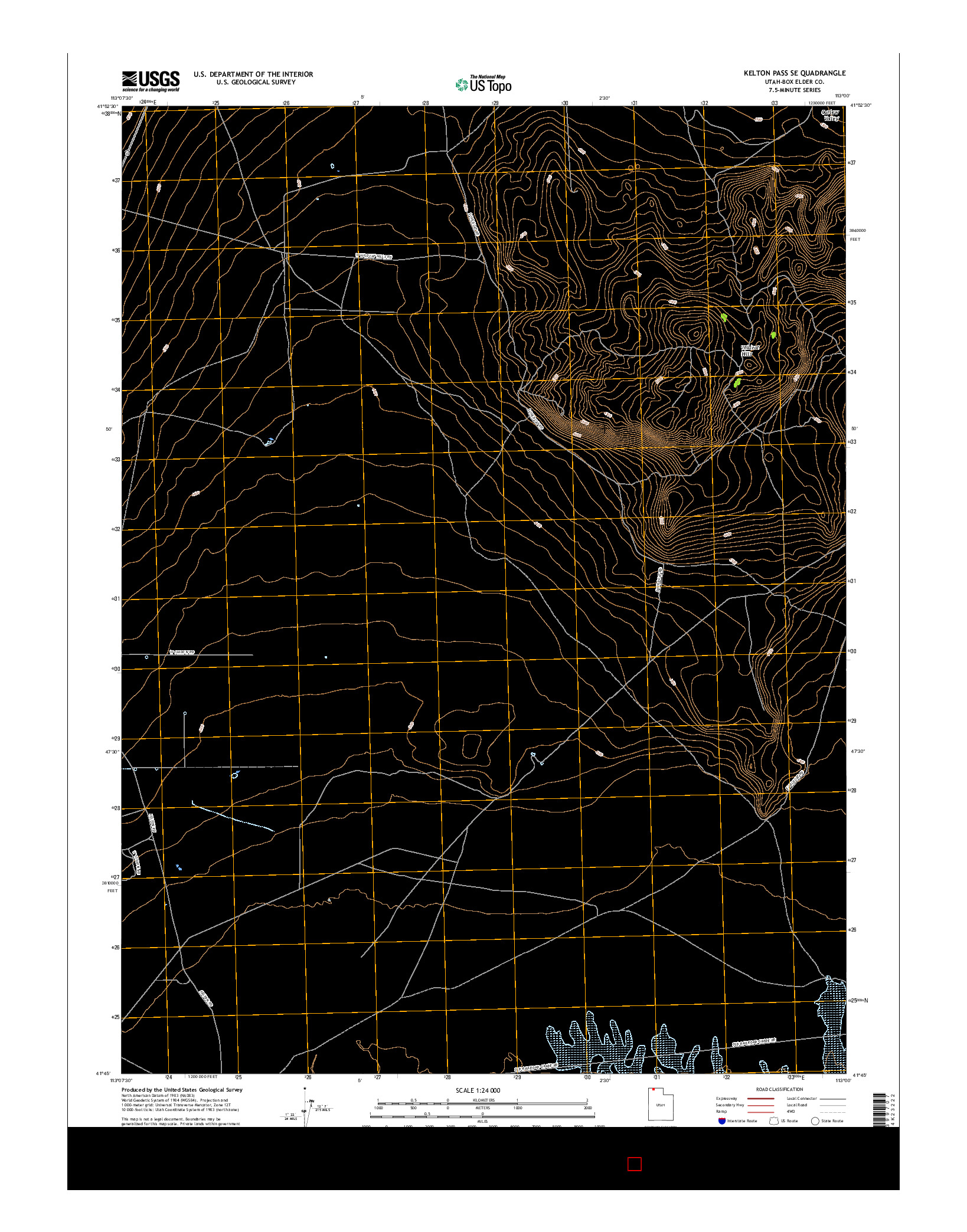 USGS US TOPO 7.5-MINUTE MAP FOR KELTON PASS SE, UT 2017