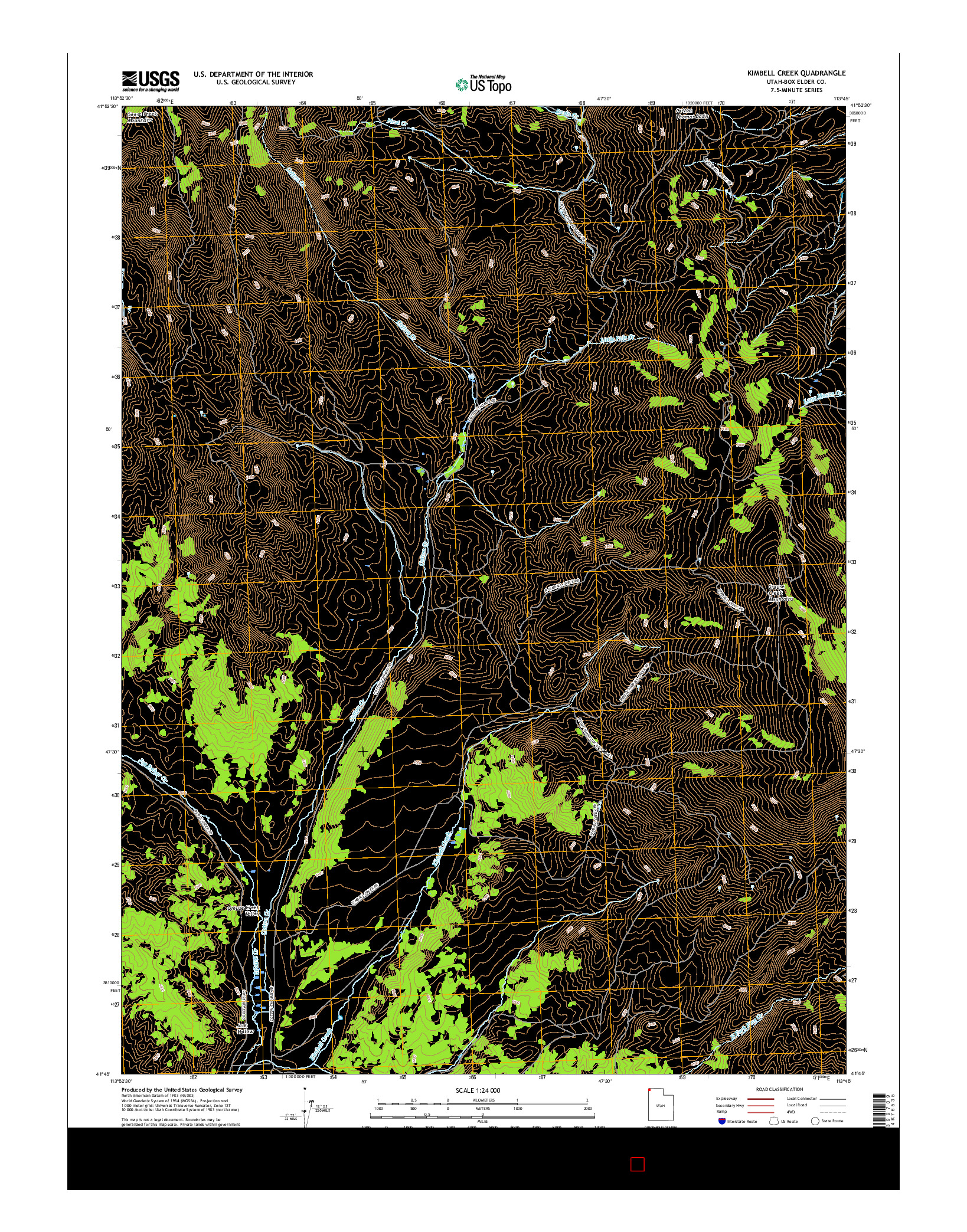 USGS US TOPO 7.5-MINUTE MAP FOR KIMBELL CREEK, UT 2017