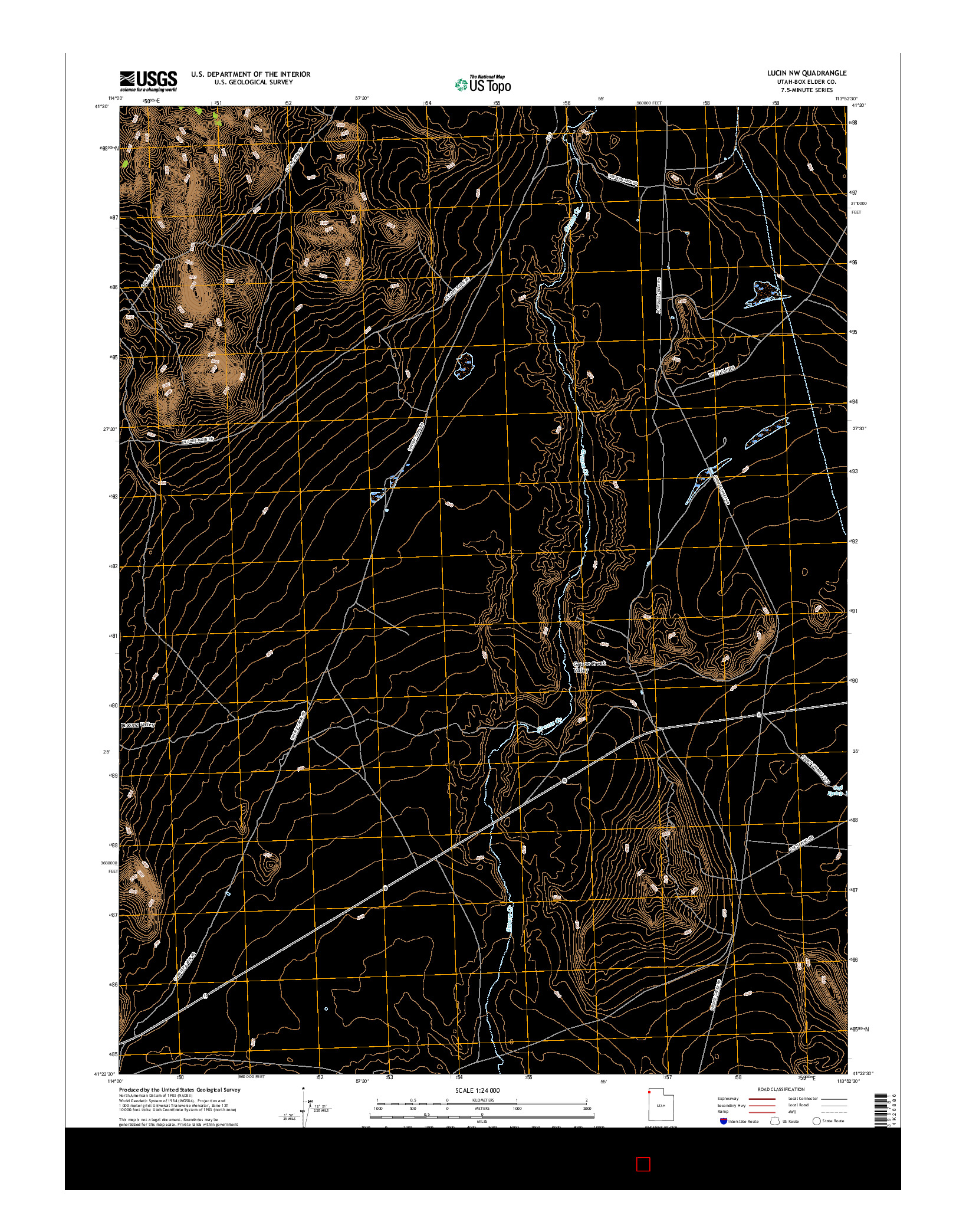 USGS US TOPO 7.5-MINUTE MAP FOR LUCIN NW, UT 2017