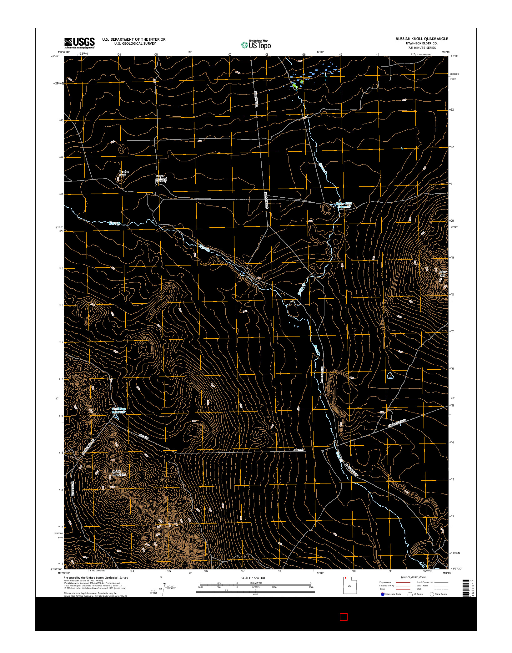 USGS US TOPO 7.5-MINUTE MAP FOR RUSSIAN KNOLL, UT 2017