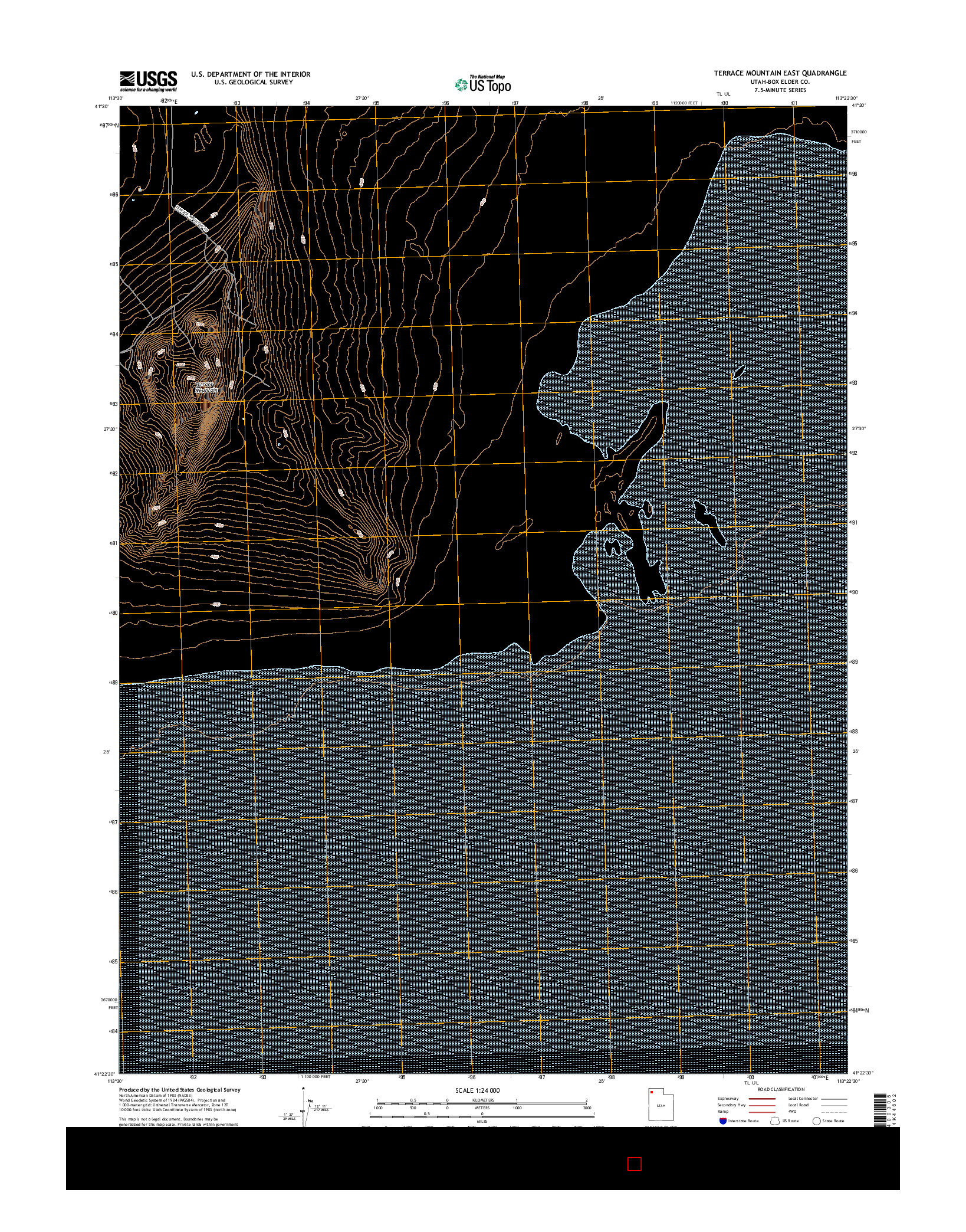 USGS US TOPO 7.5-MINUTE MAP FOR TERRACE MOUNTAIN EAST, UT 2017