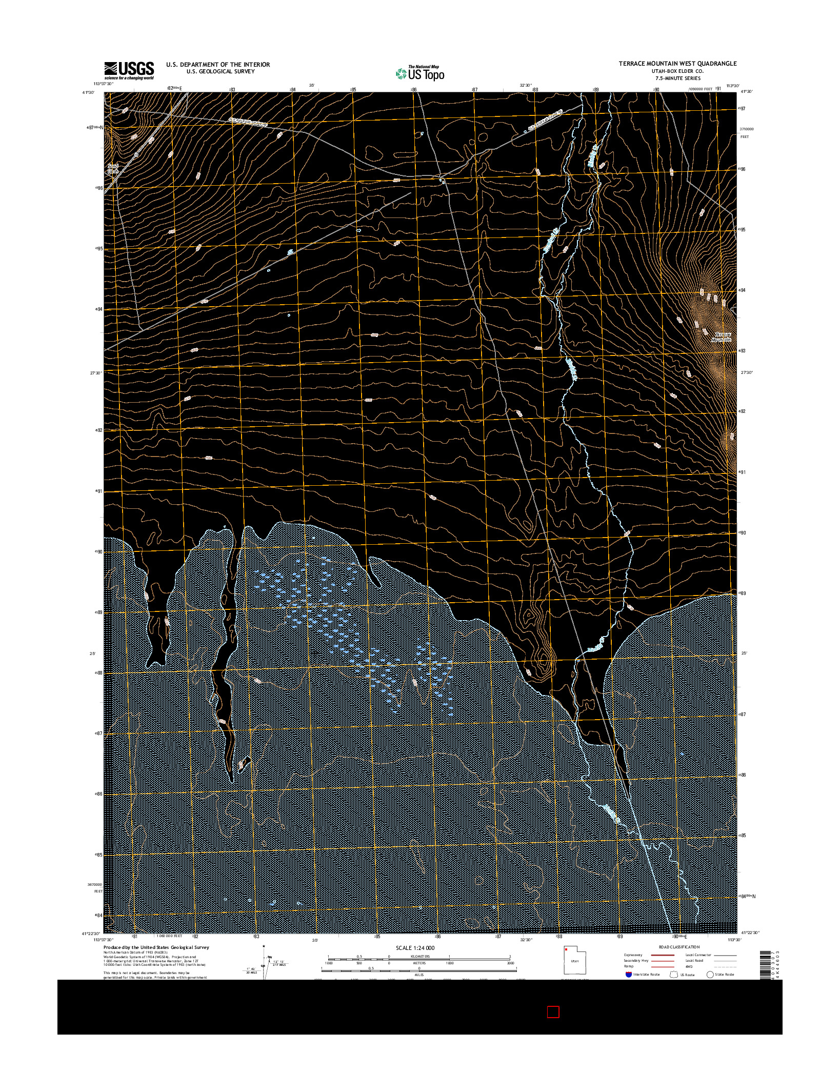 USGS US TOPO 7.5-MINUTE MAP FOR TERRACE MOUNTAIN WEST, UT 2017