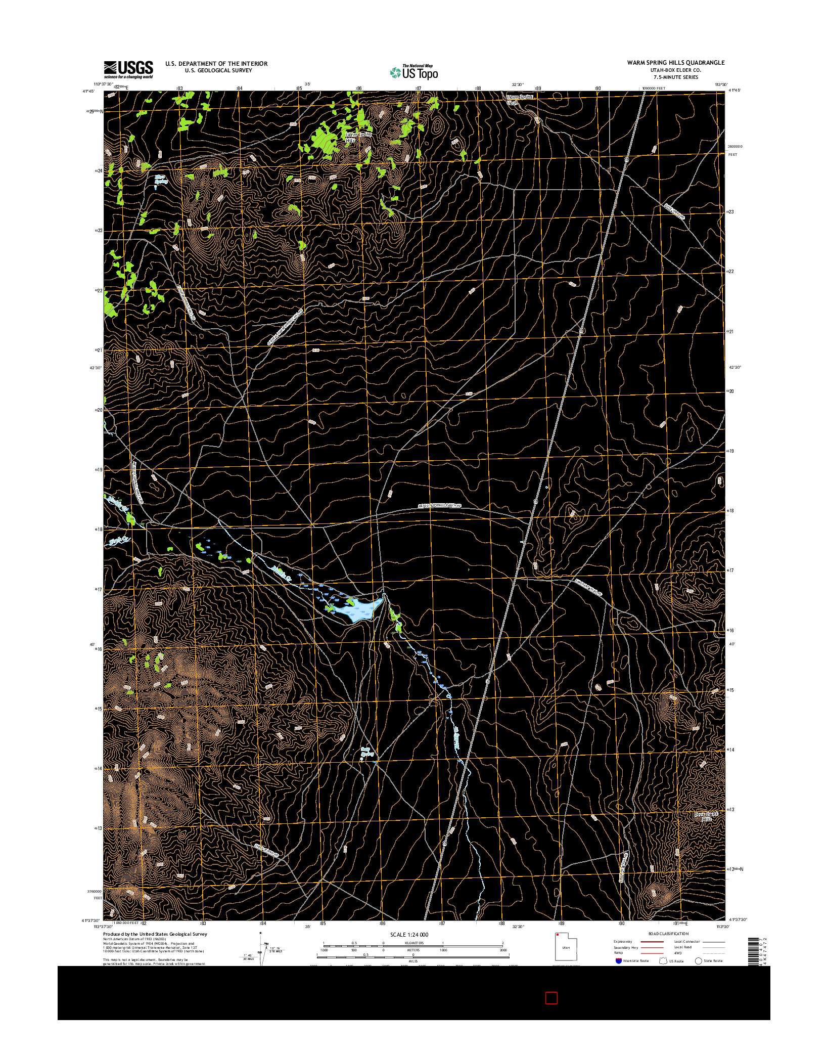 USGS US TOPO 7.5-MINUTE MAP FOR WARM SPRING HILLS, UT 2017