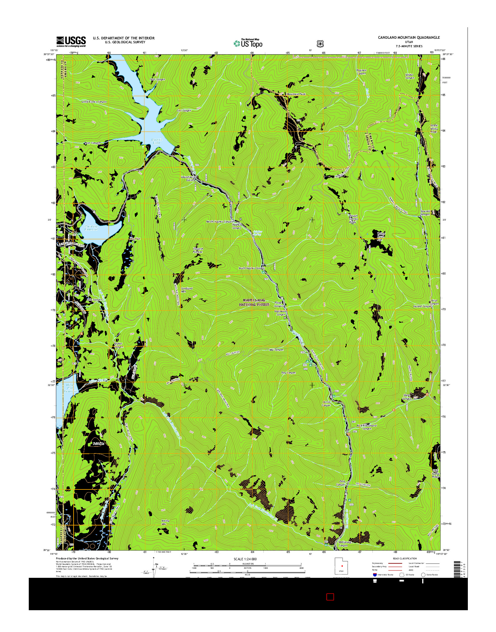 USGS US TOPO 7.5-MINUTE MAP FOR CANDLAND MOUNTAIN, UT 2017