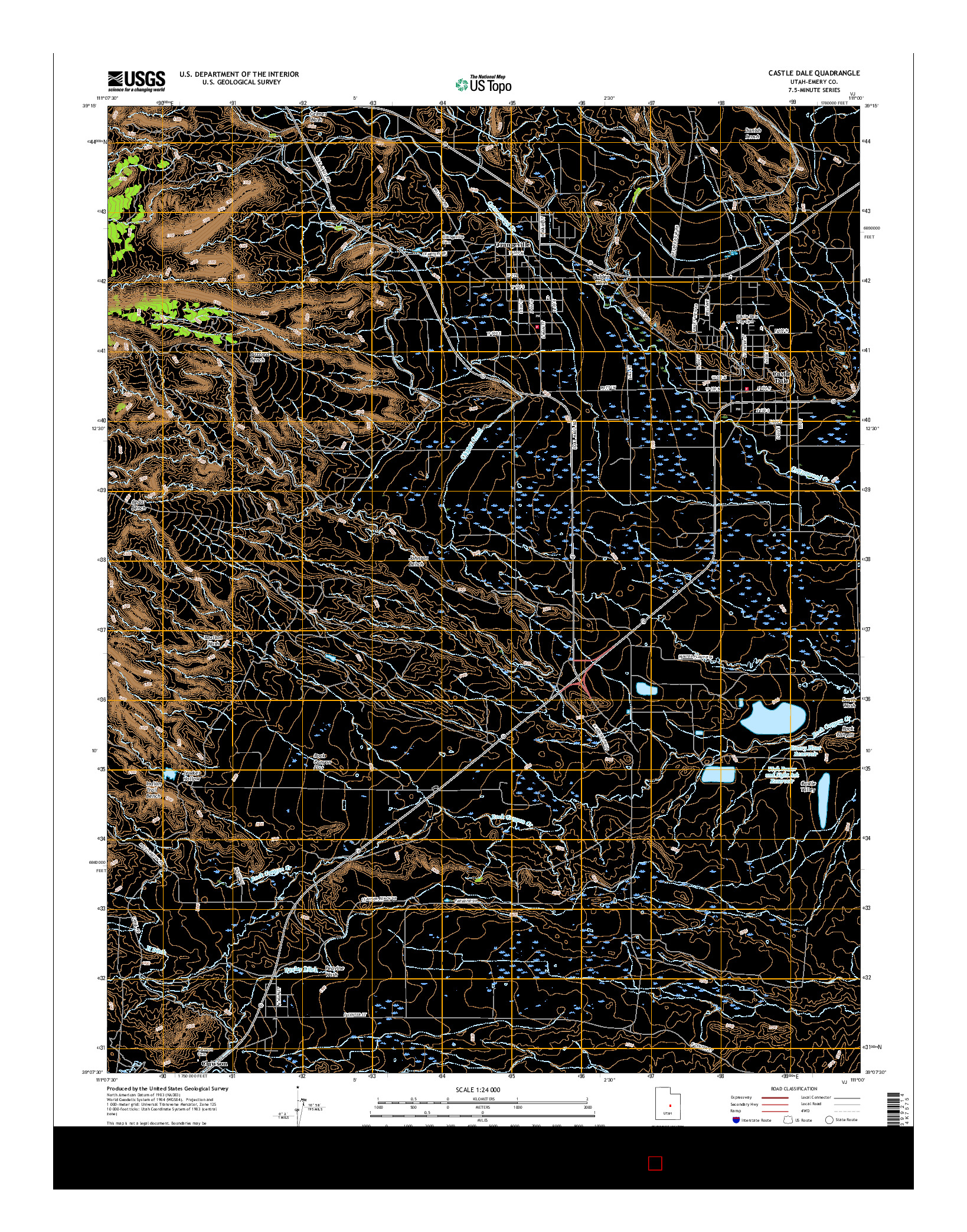 USGS US TOPO 7.5-MINUTE MAP FOR CASTLE DALE, UT 2017