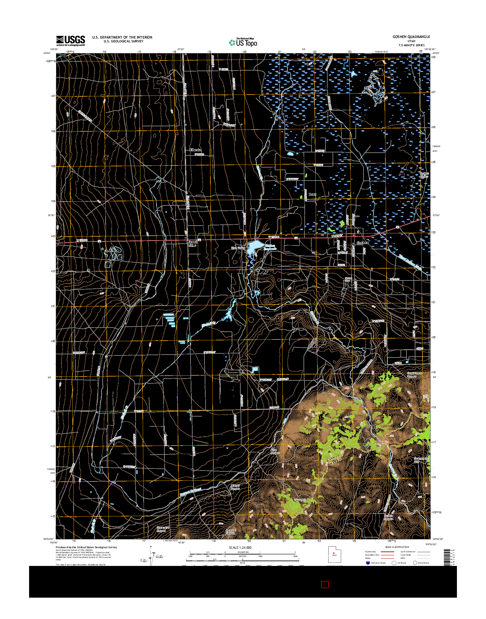 USGS US TOPO 7.5-MINUTE MAP FOR GOSHEN, UT 2017