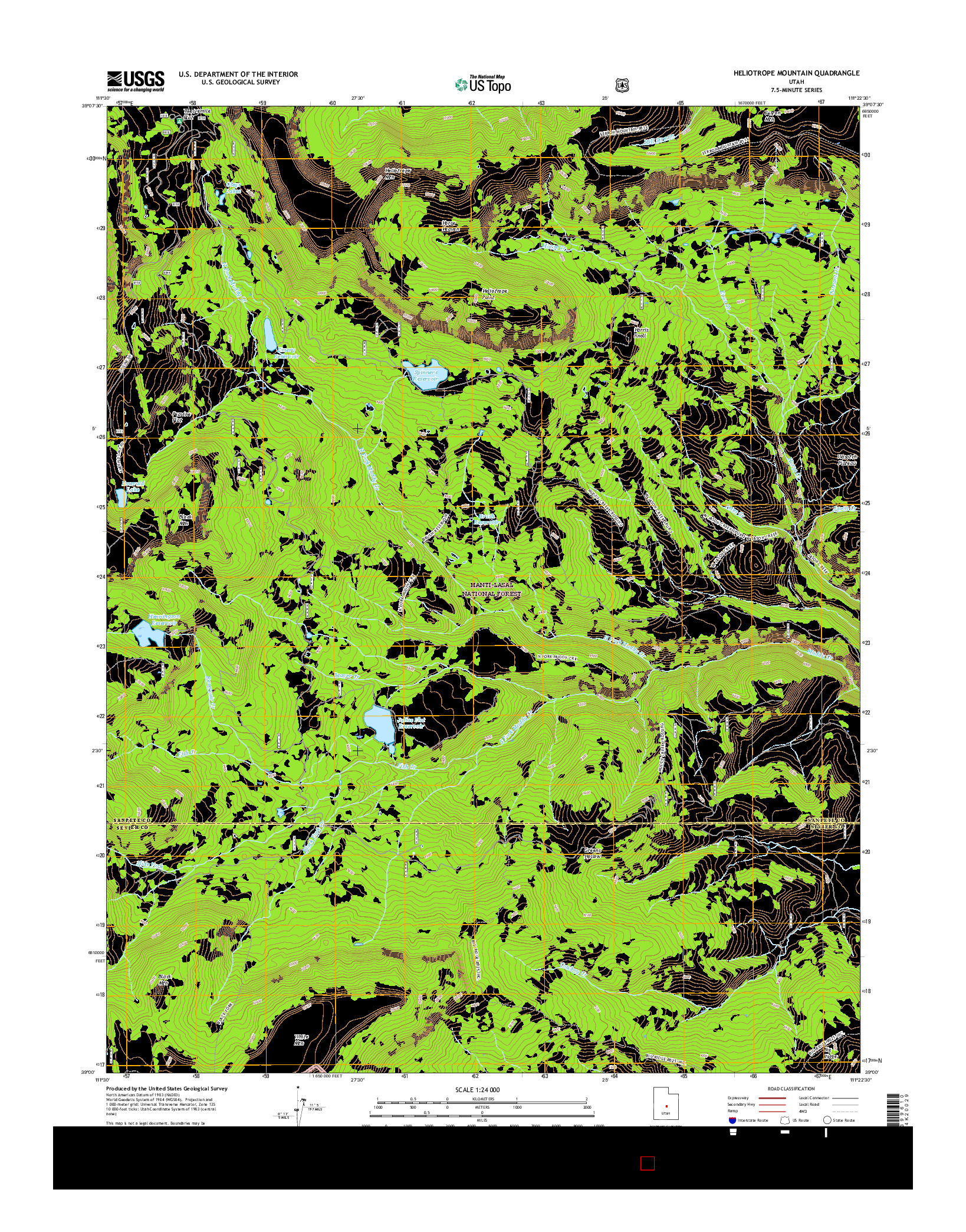 USGS US TOPO 7.5-MINUTE MAP FOR HELIOTROPE MOUNTAIN, UT 2017