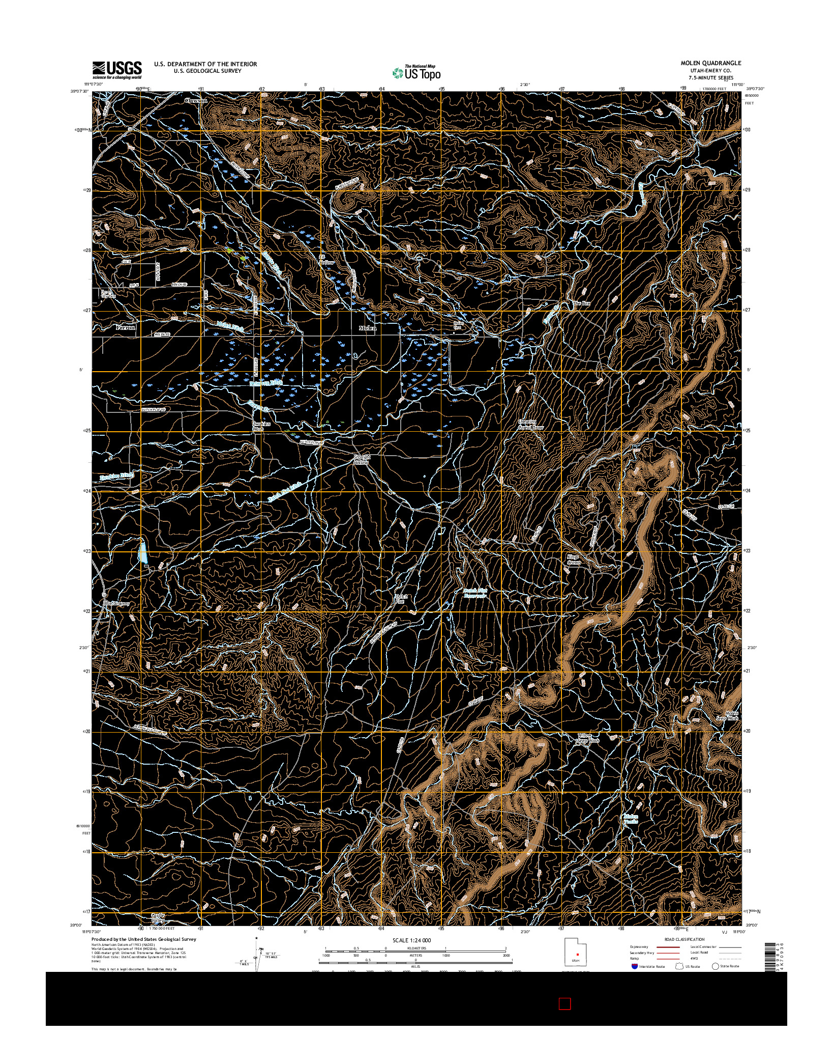 USGS US TOPO 7.5-MINUTE MAP FOR MOLEN, UT 2017