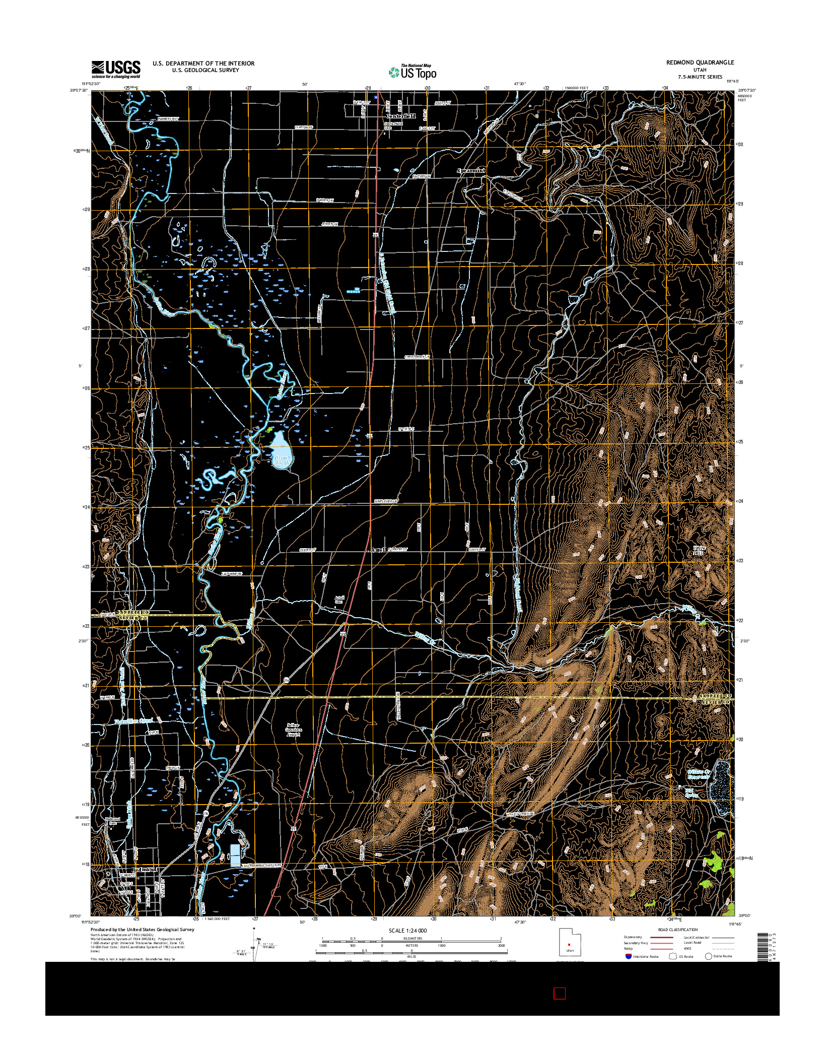 USGS US TOPO 7.5-MINUTE MAP FOR REDMOND, UT 2017