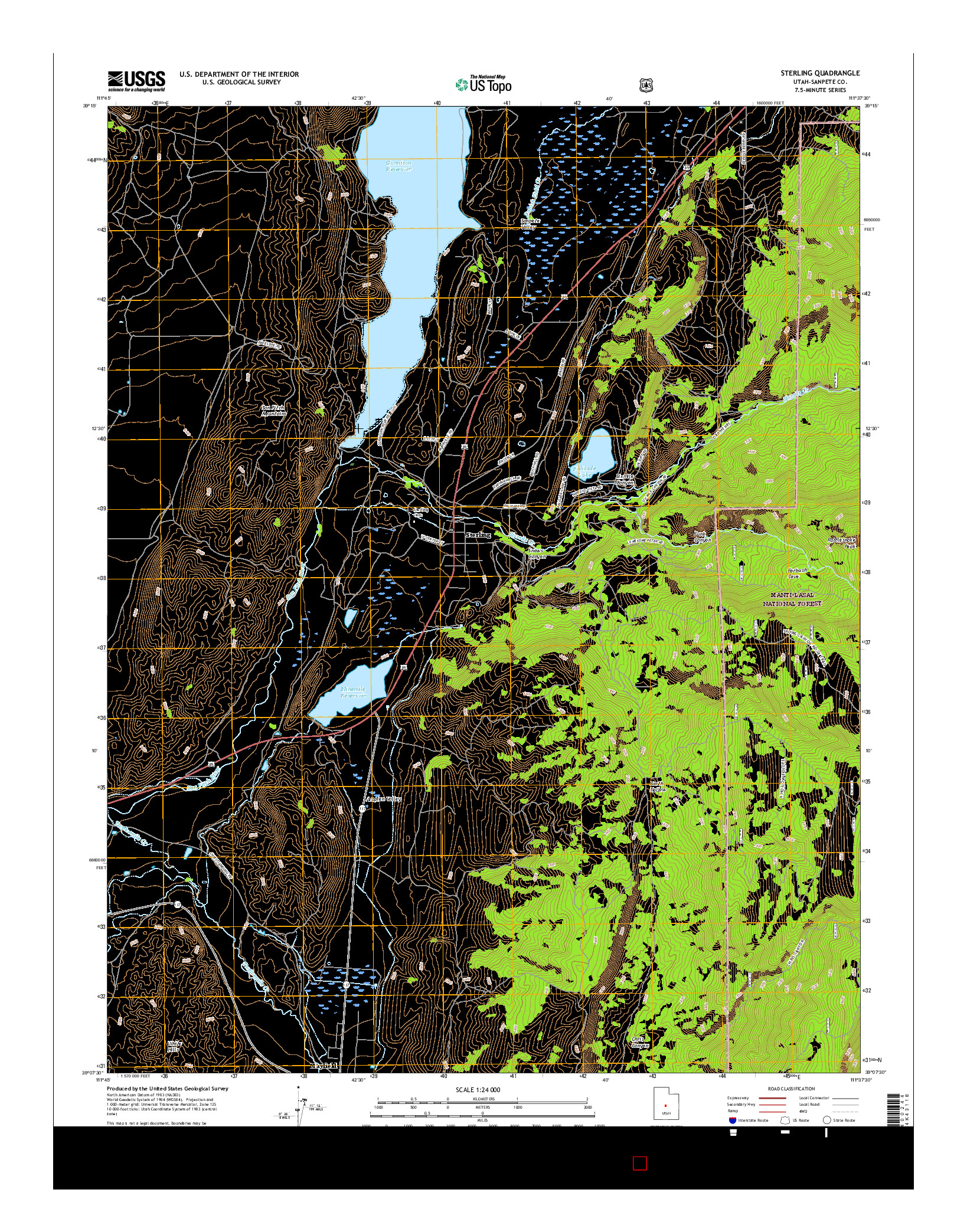 USGS US TOPO 7.5-MINUTE MAP FOR STERLING, UT 2017