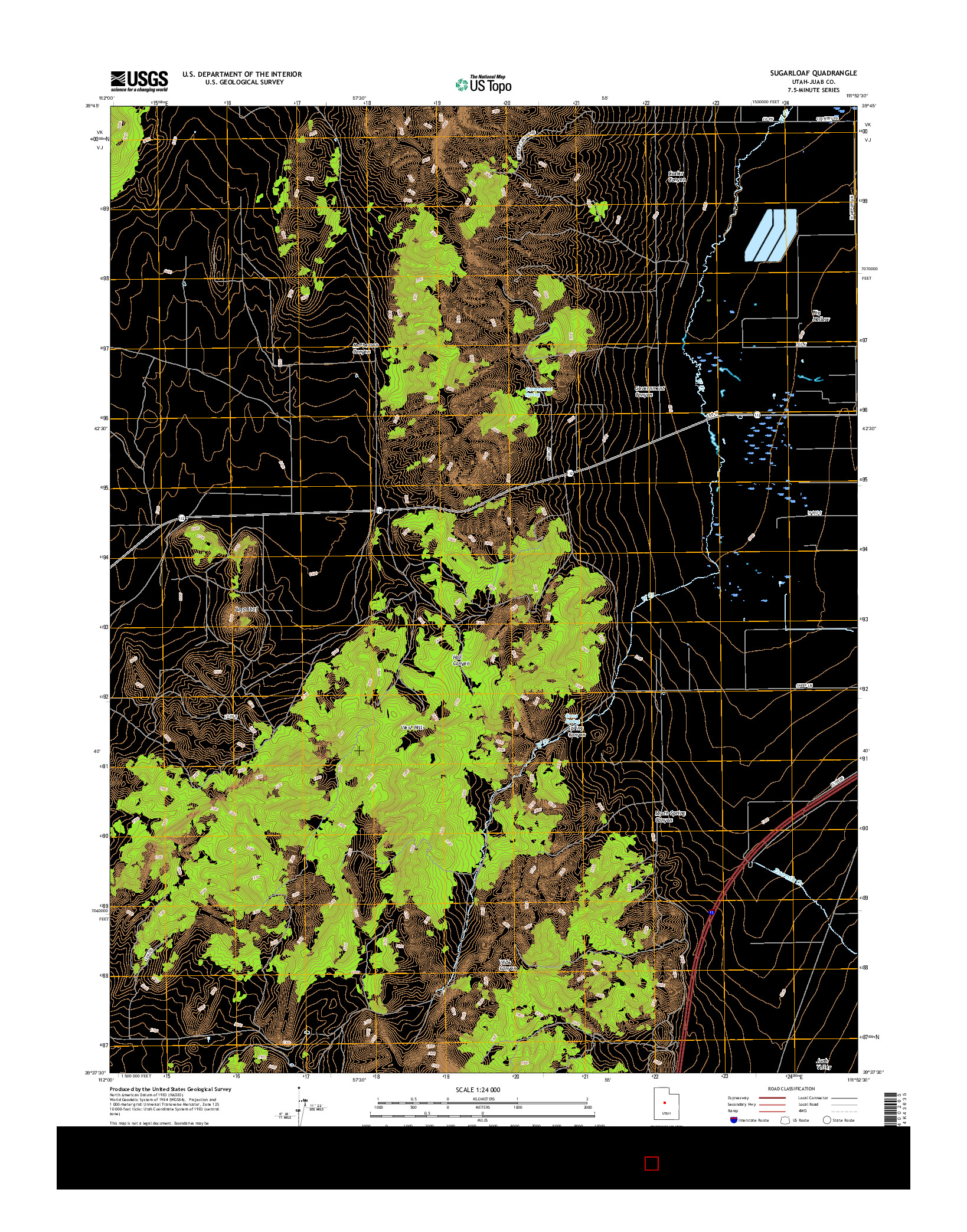USGS US TOPO 7.5-MINUTE MAP FOR SUGARLOAF, UT 2017