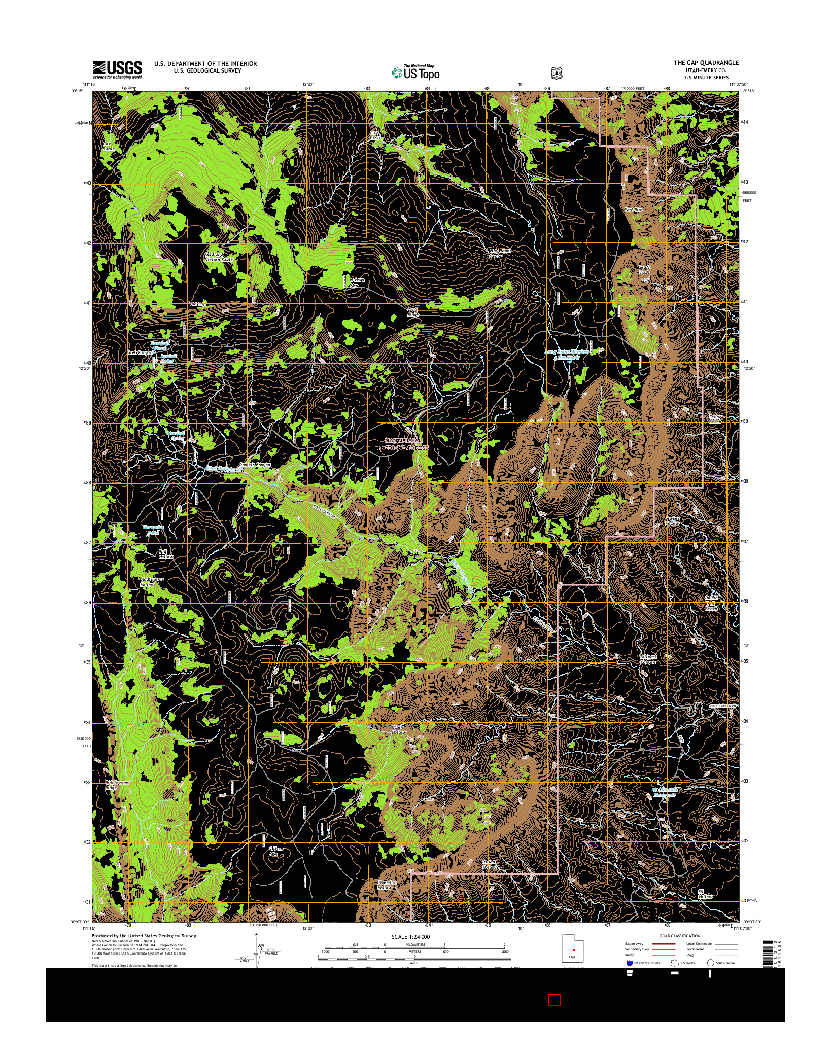 USGS US TOPO 7.5-MINUTE MAP FOR THE CAP, UT 2017