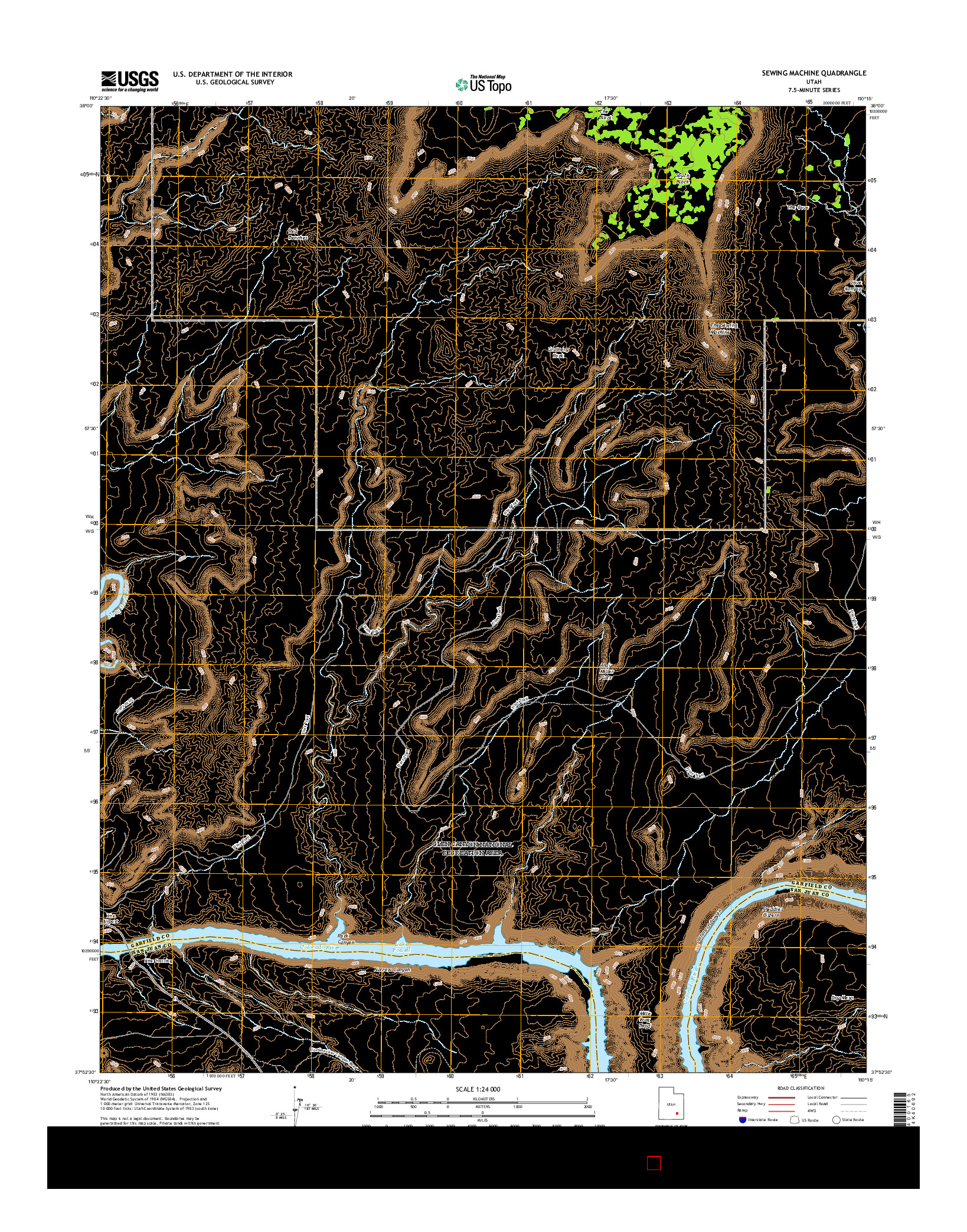 USGS US TOPO 7.5-MINUTE MAP FOR SEWING MACHINE, UT 2017