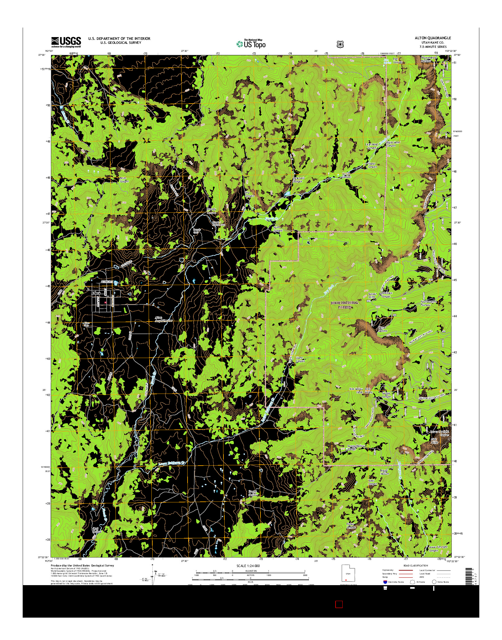 USGS US TOPO 7.5-MINUTE MAP FOR ALTON, UT 2017