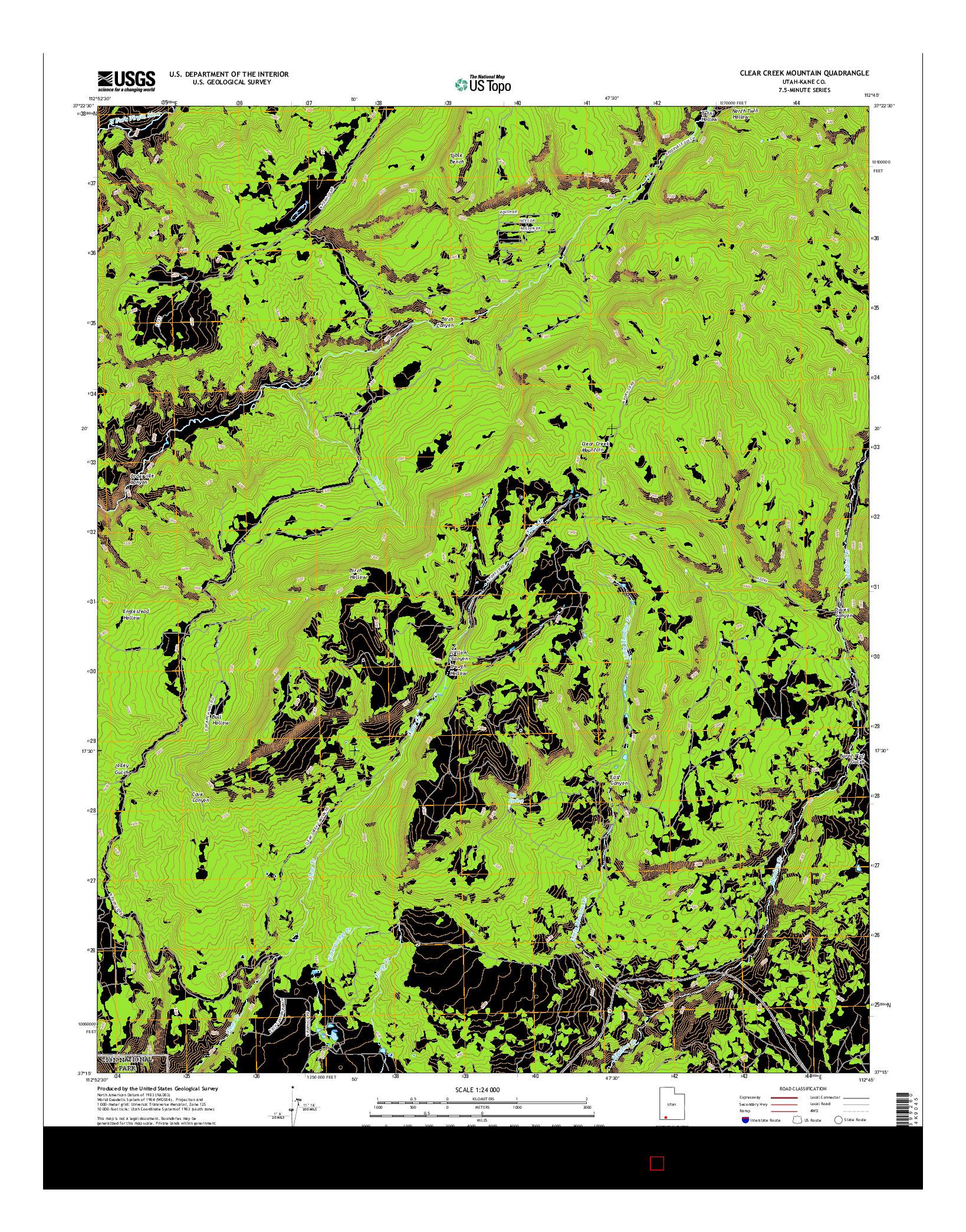 USGS US TOPO 7.5-MINUTE MAP FOR CLEAR CREEK MOUNTAIN, UT 2017