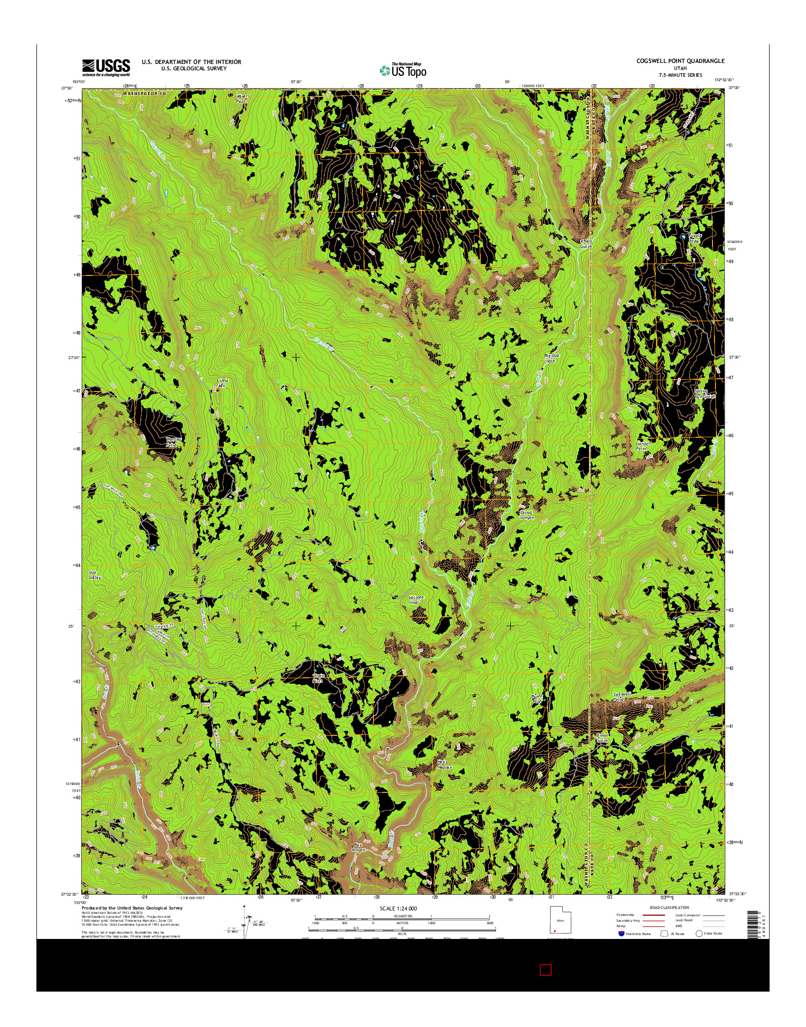 USGS US TOPO 7.5-MINUTE MAP FOR COGSWELL POINT, UT 2017