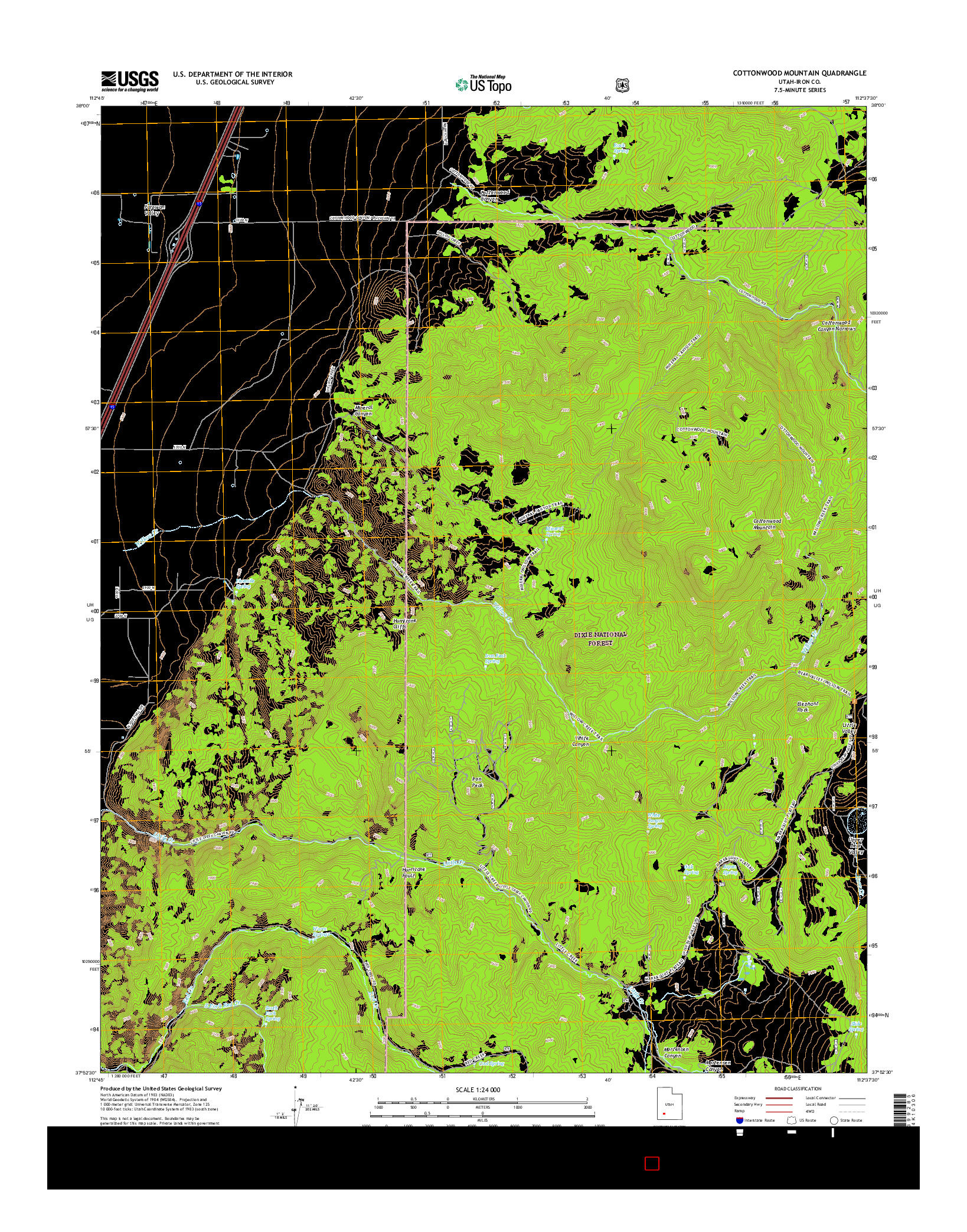 USGS US TOPO 7.5-MINUTE MAP FOR COTTONWOOD MOUNTAIN, UT 2017