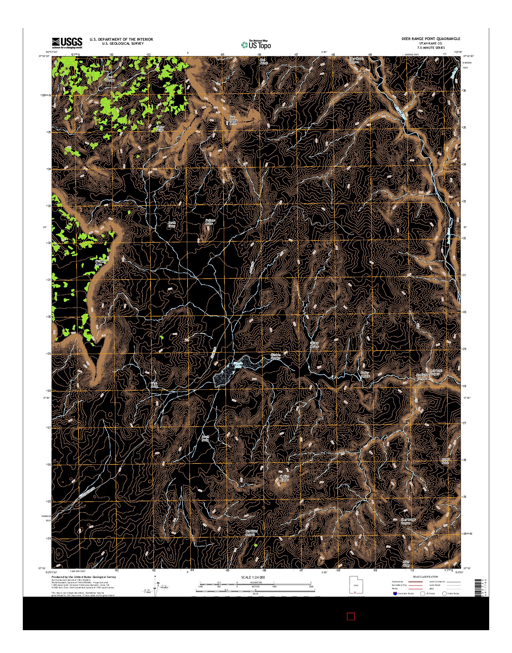 USGS US TOPO 7.5-MINUTE MAP FOR DEER RANGE POINT, UT 2017