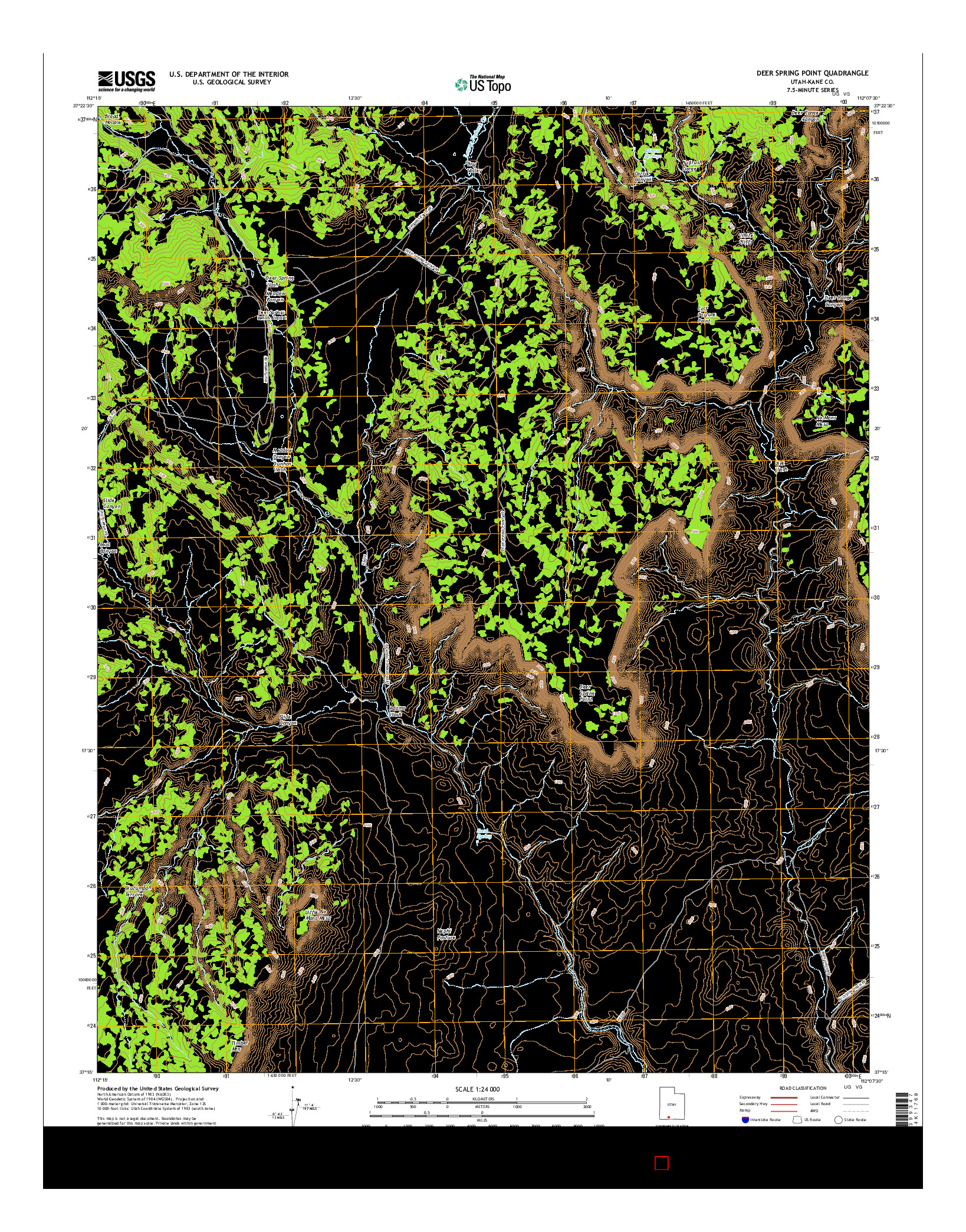 USGS US TOPO 7.5-MINUTE MAP FOR DEER SPRING POINT, UT 2017