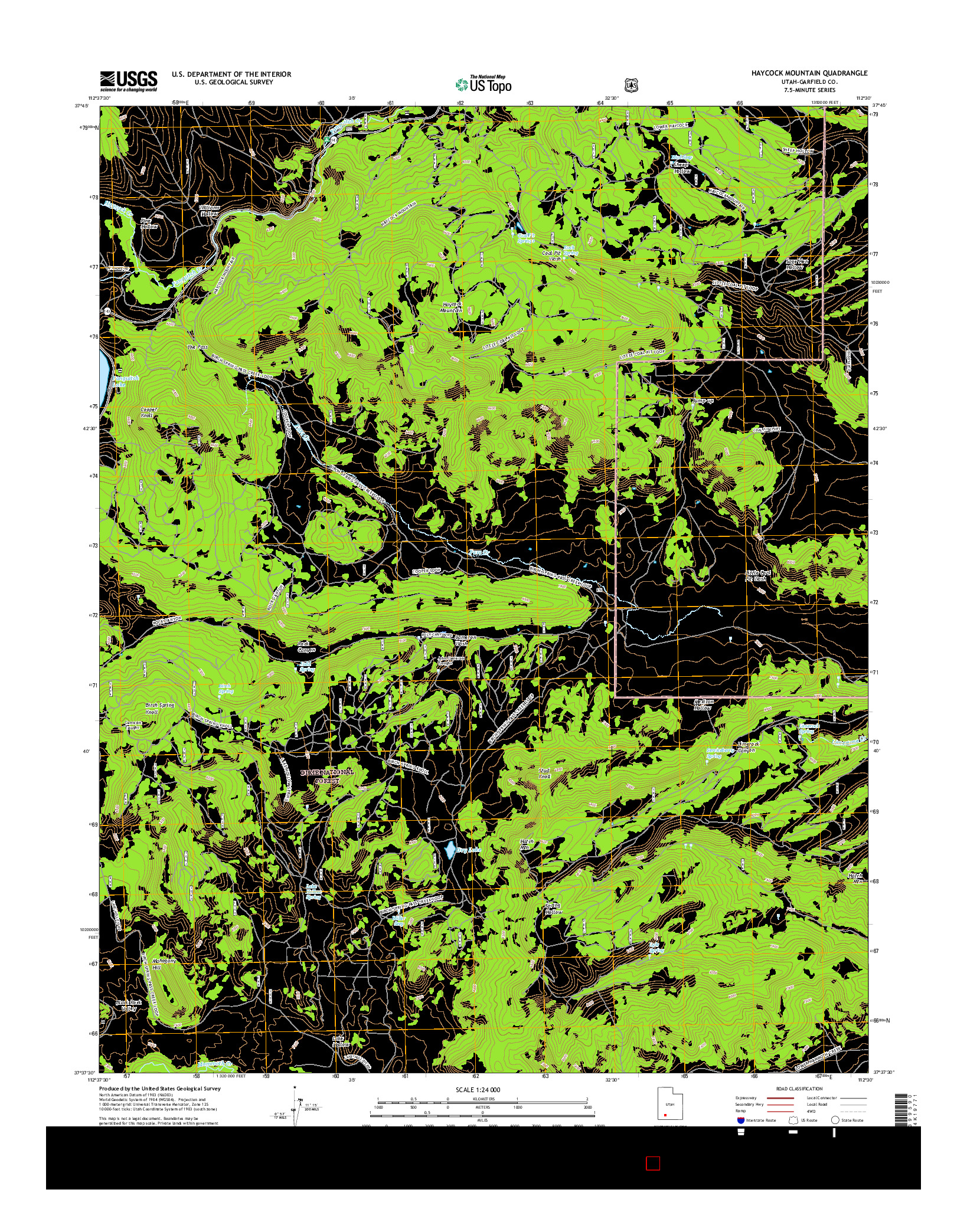 USGS US TOPO 7.5-MINUTE MAP FOR HAYCOCK MOUNTAIN, UT 2017