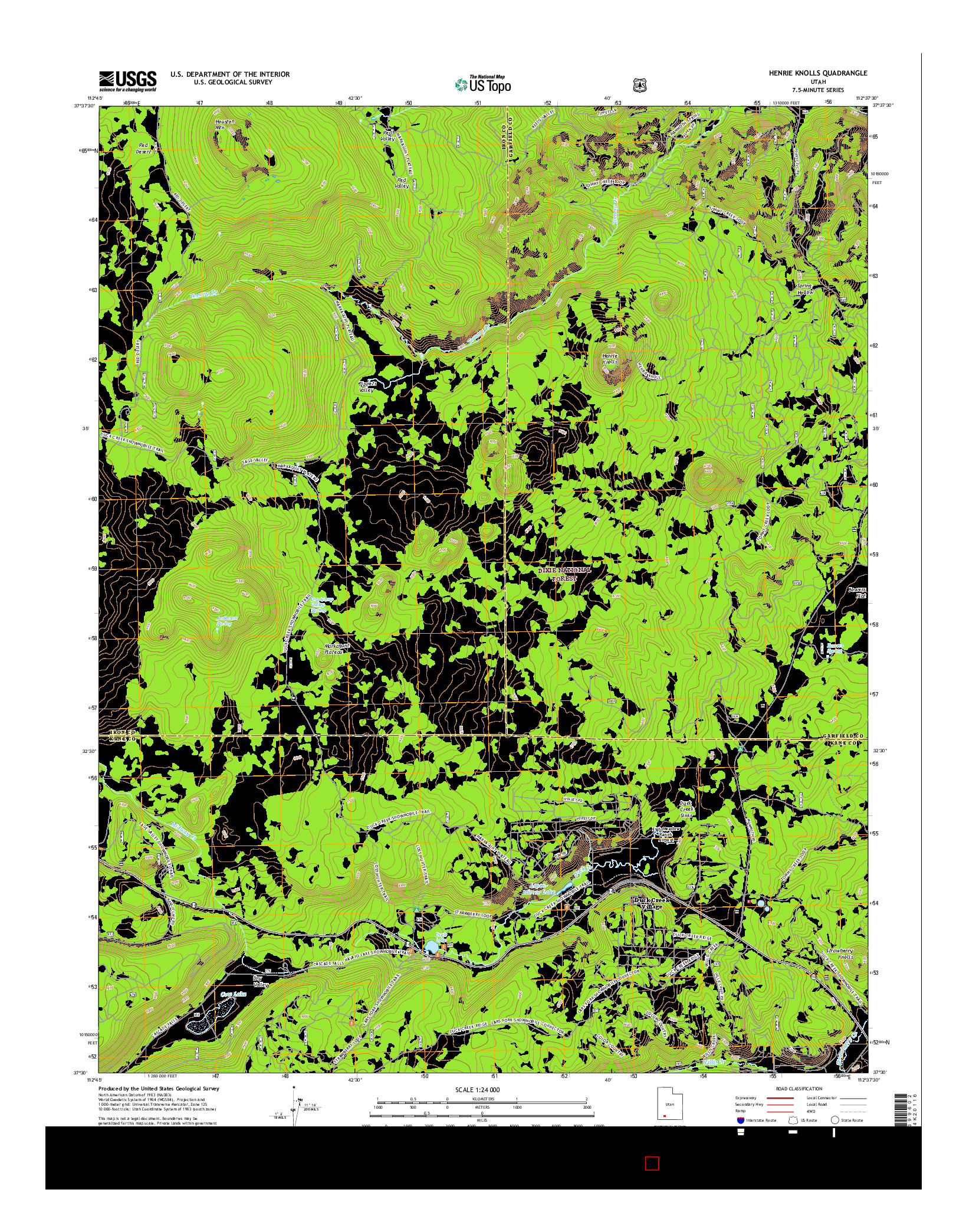 USGS US TOPO 7.5-MINUTE MAP FOR HENRIE KNOLLS, UT 2017