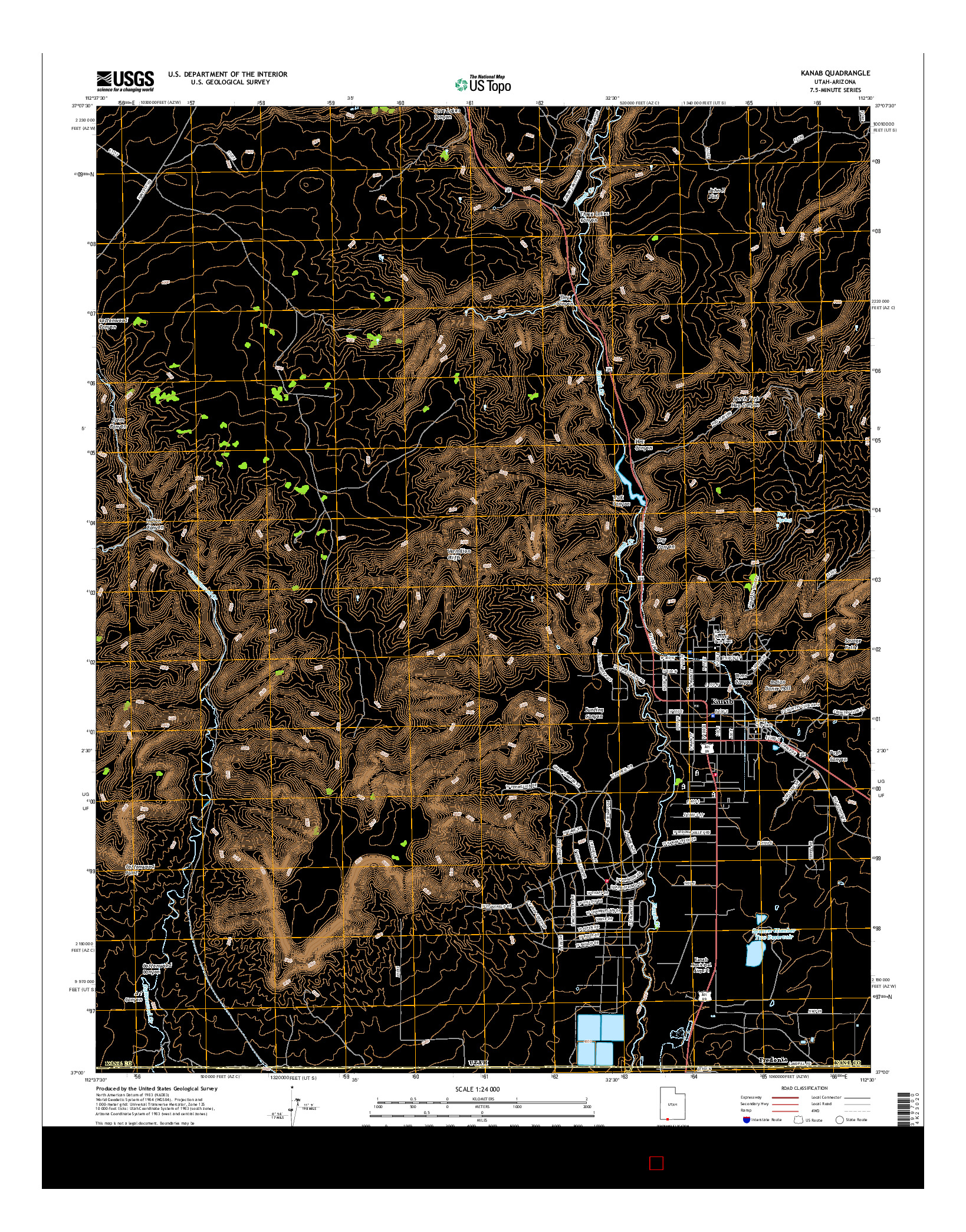 USGS US TOPO 7.5-MINUTE MAP FOR KANAB, UT-AZ 2017
