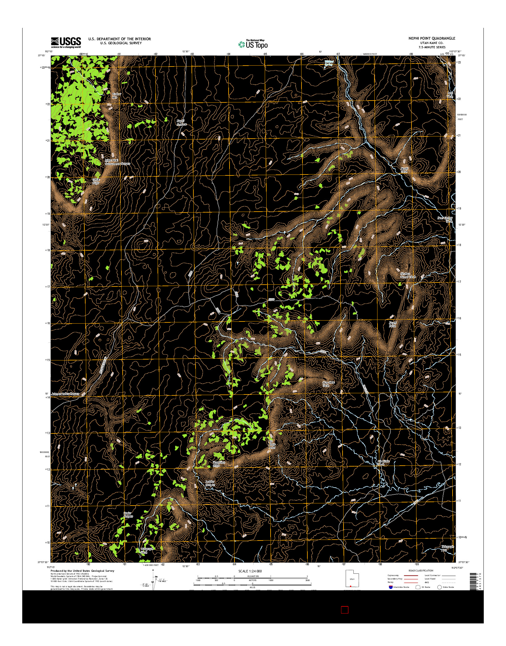 USGS US TOPO 7.5-MINUTE MAP FOR NEPHI POINT, UT 2017
