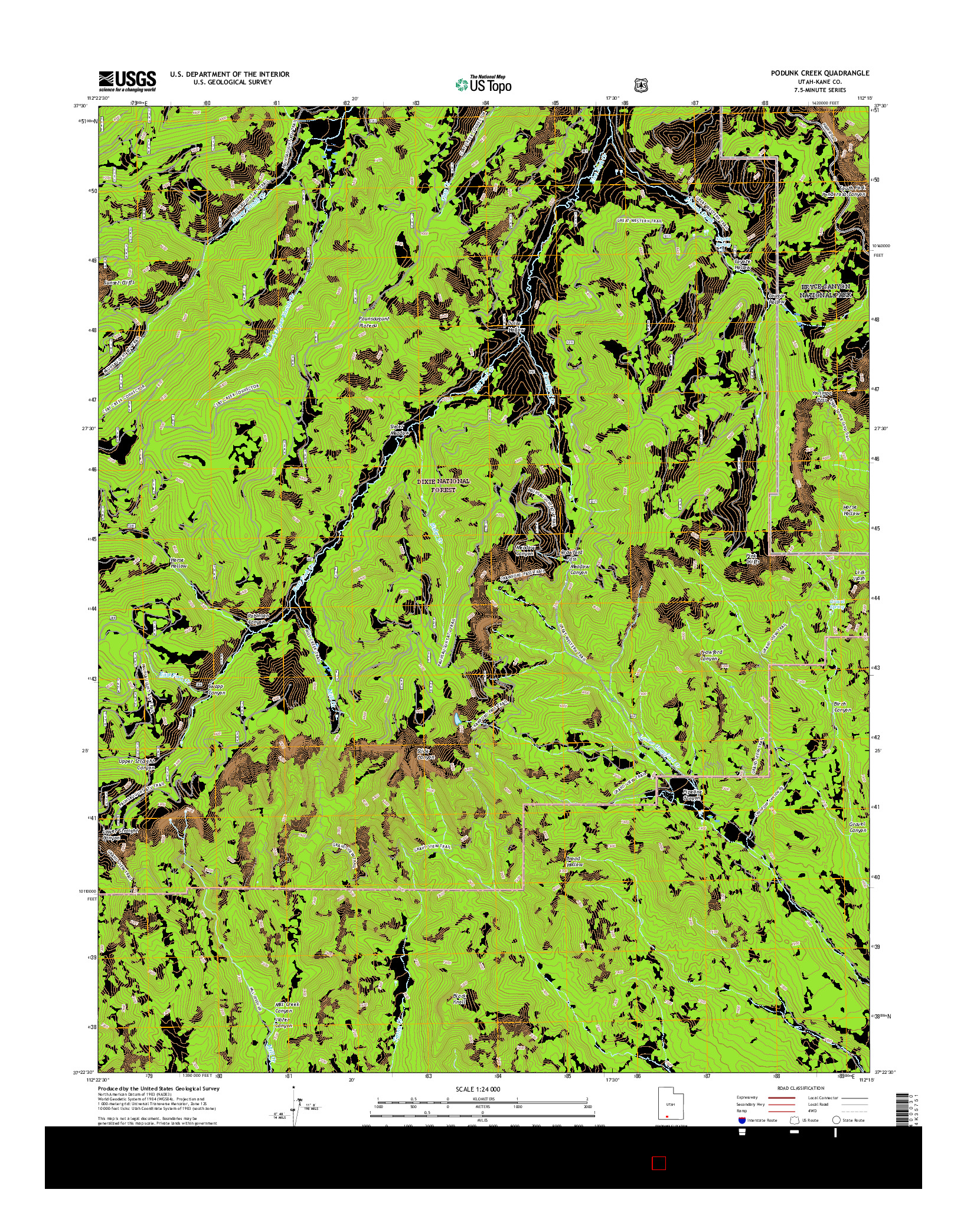 USGS US TOPO 7.5-MINUTE MAP FOR PODUNK CREEK, UT 2017